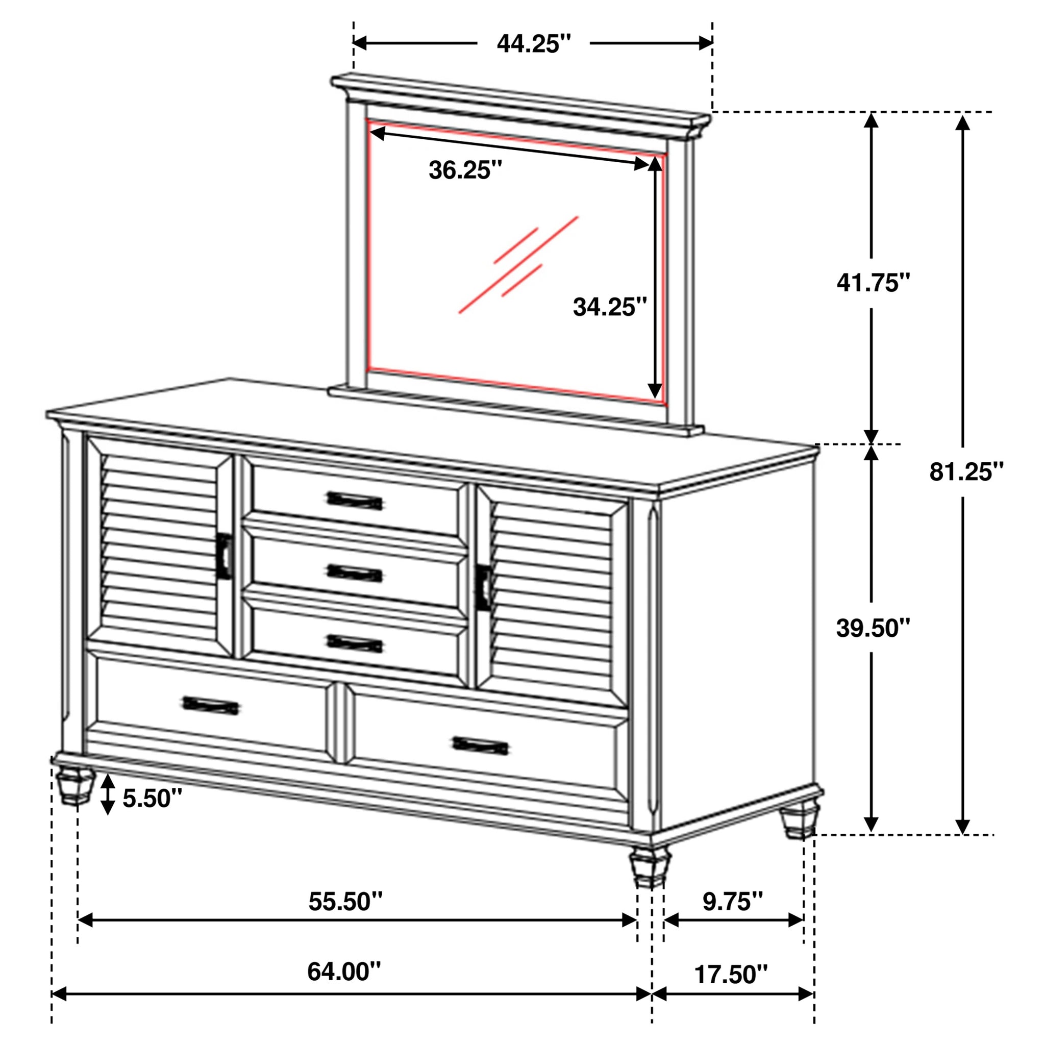 Franco Dresser with Mirror