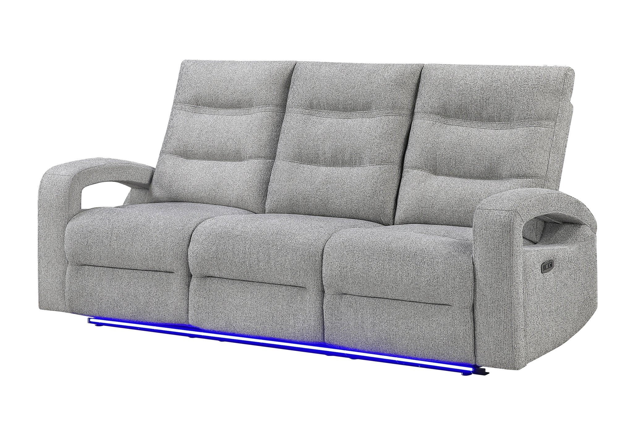 U6611 Grey 15 Power Reclining Sofa with LED