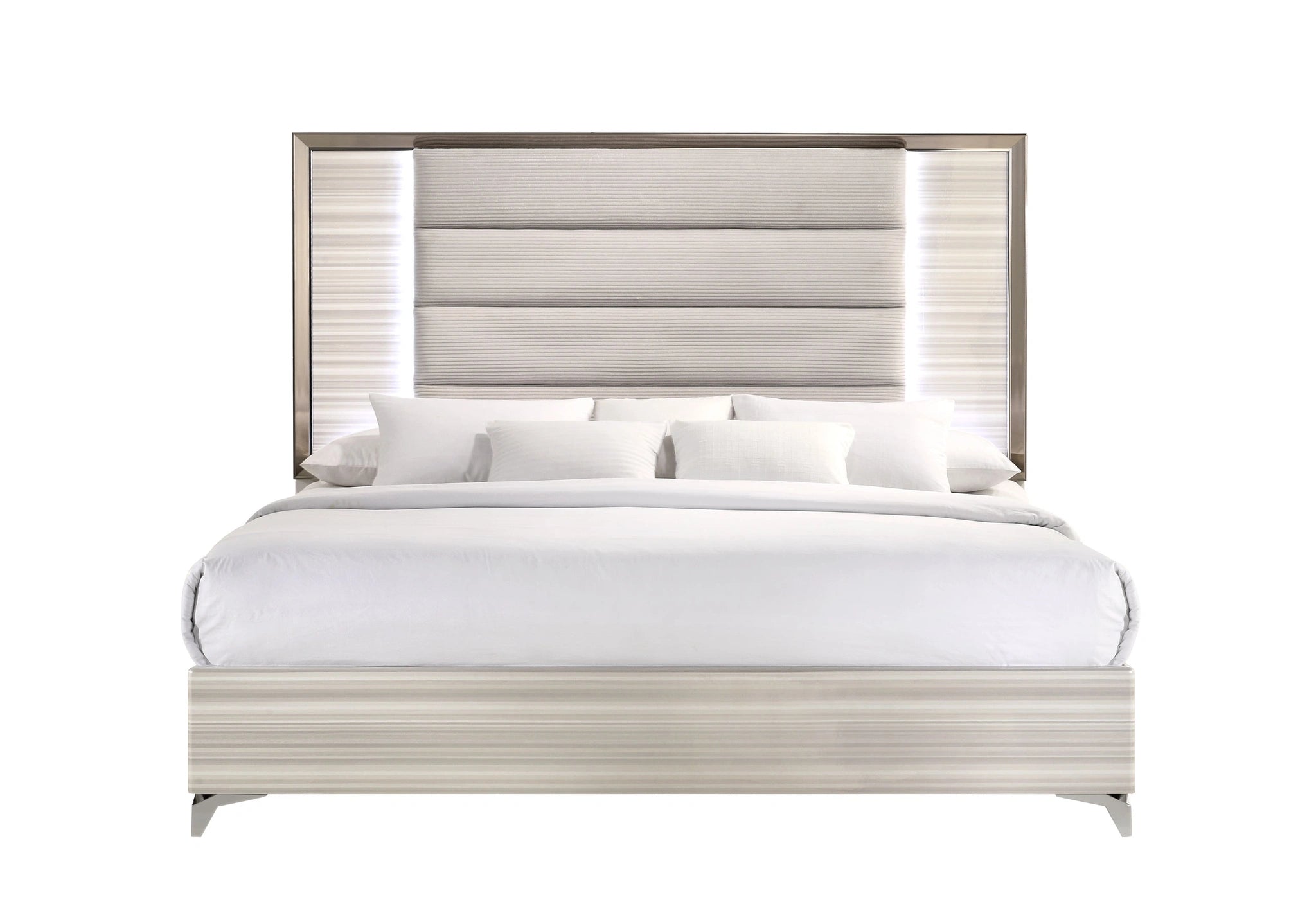 Zambrano White Bed with LED