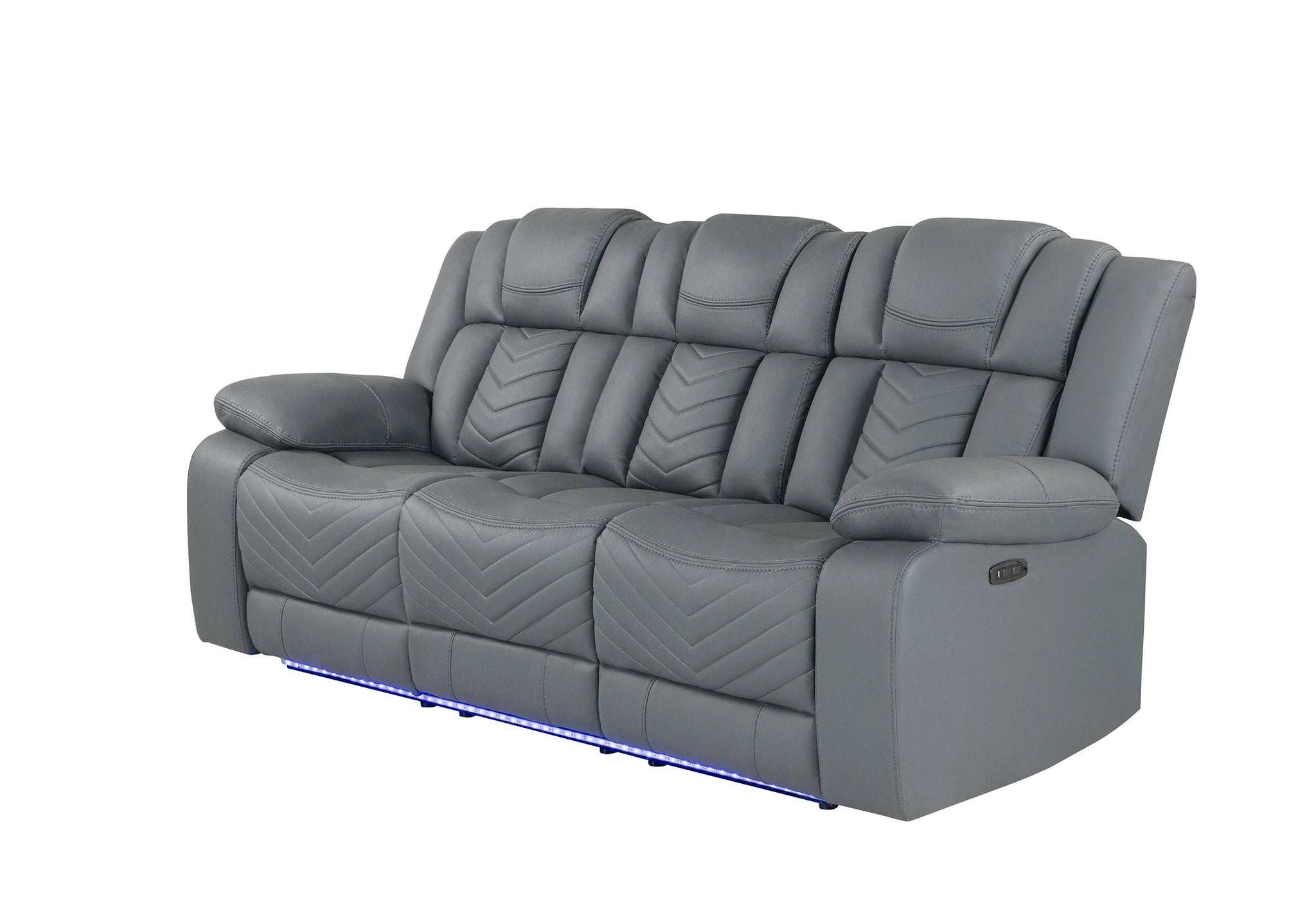 U7068 Grey 10 Power Reclining Sofa with Ddt, Wc and LED