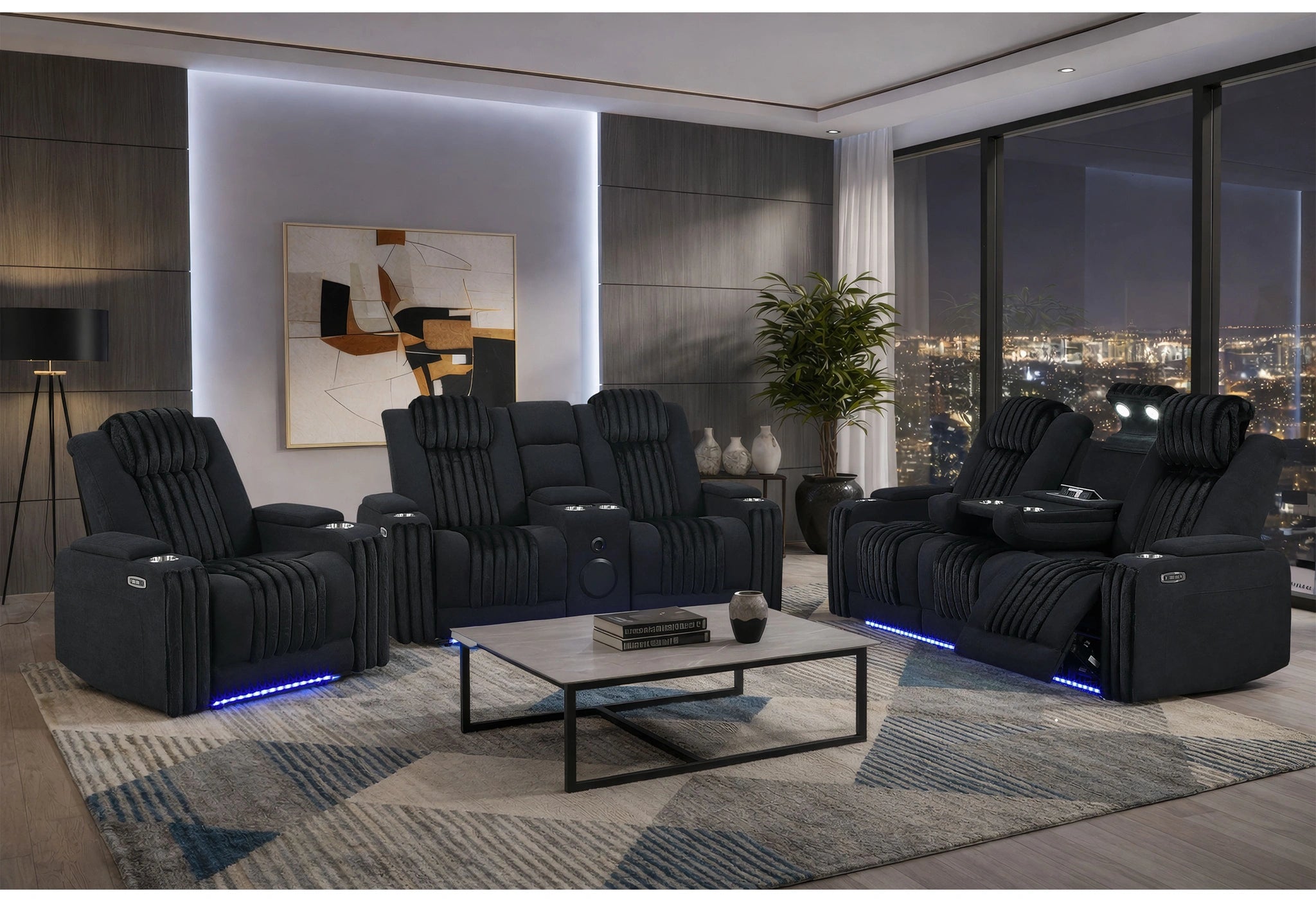 U8000 Pwr Rec Sofa/Pwr Console Rec Loveseat with PHR