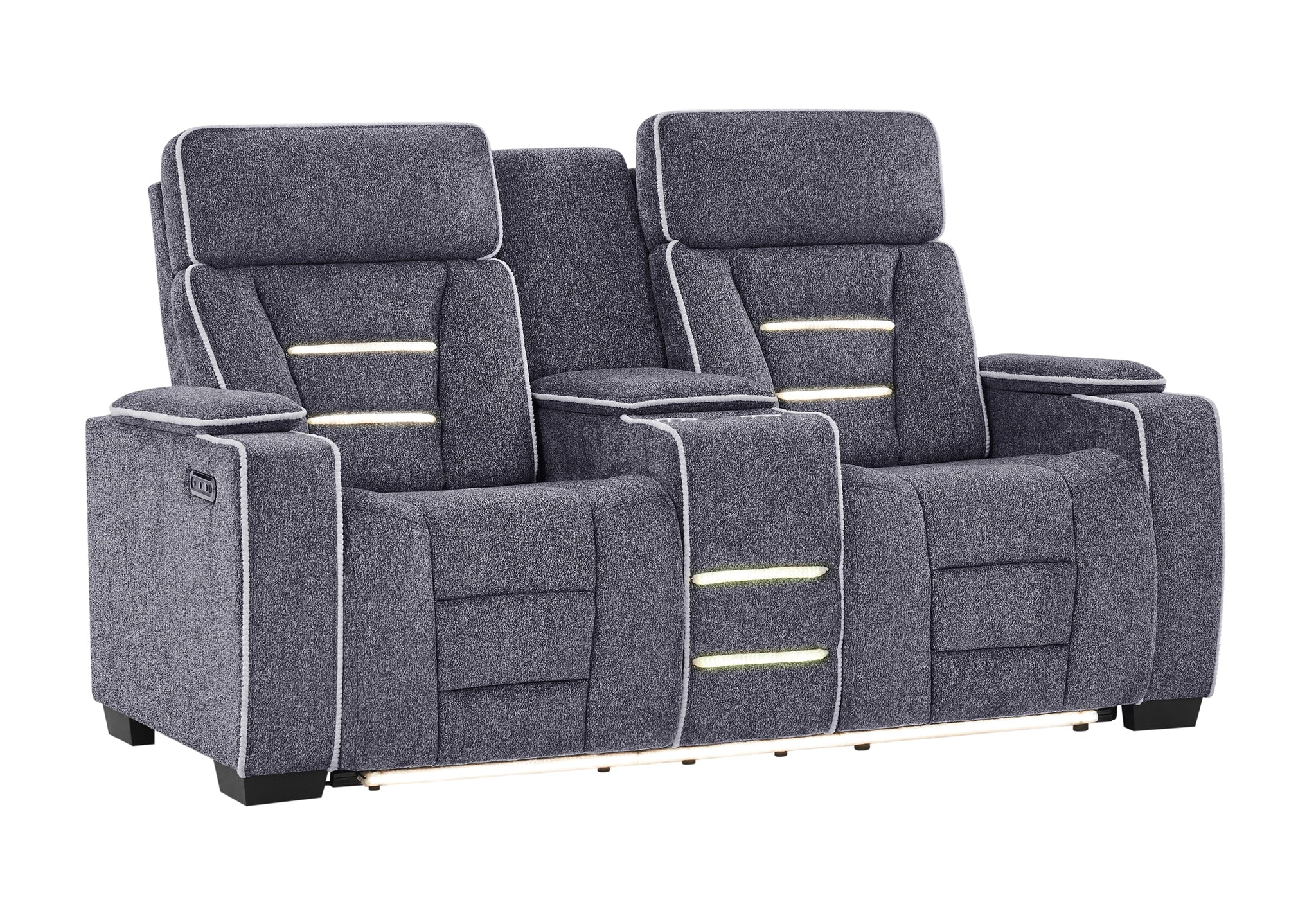 U1895 Grey P2 Console Reclining Loveseat with IS and LED