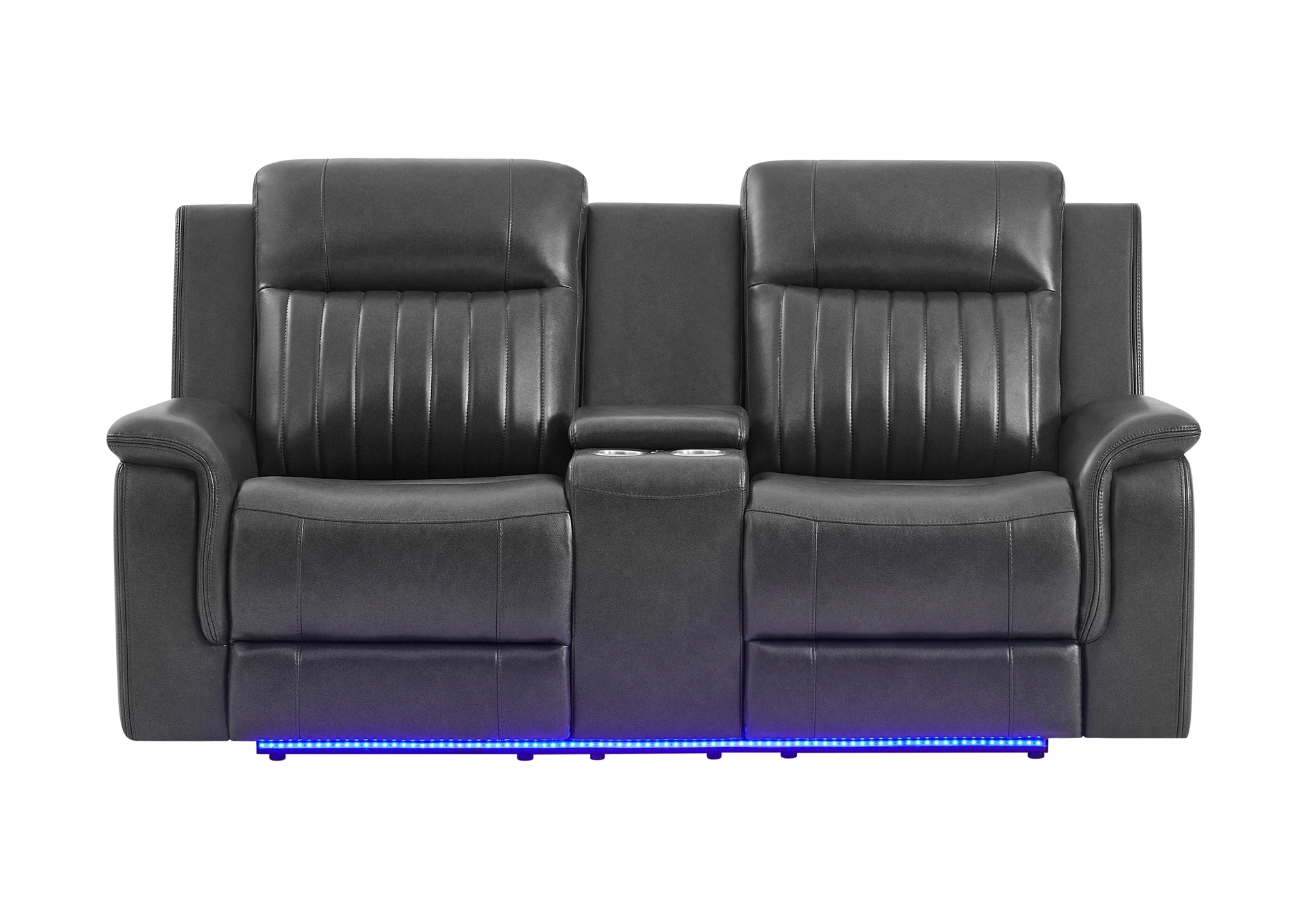 U8879 Blanche Charcoal Pwr Con Rec Ls W/LED, Global Ss & Subwoofer