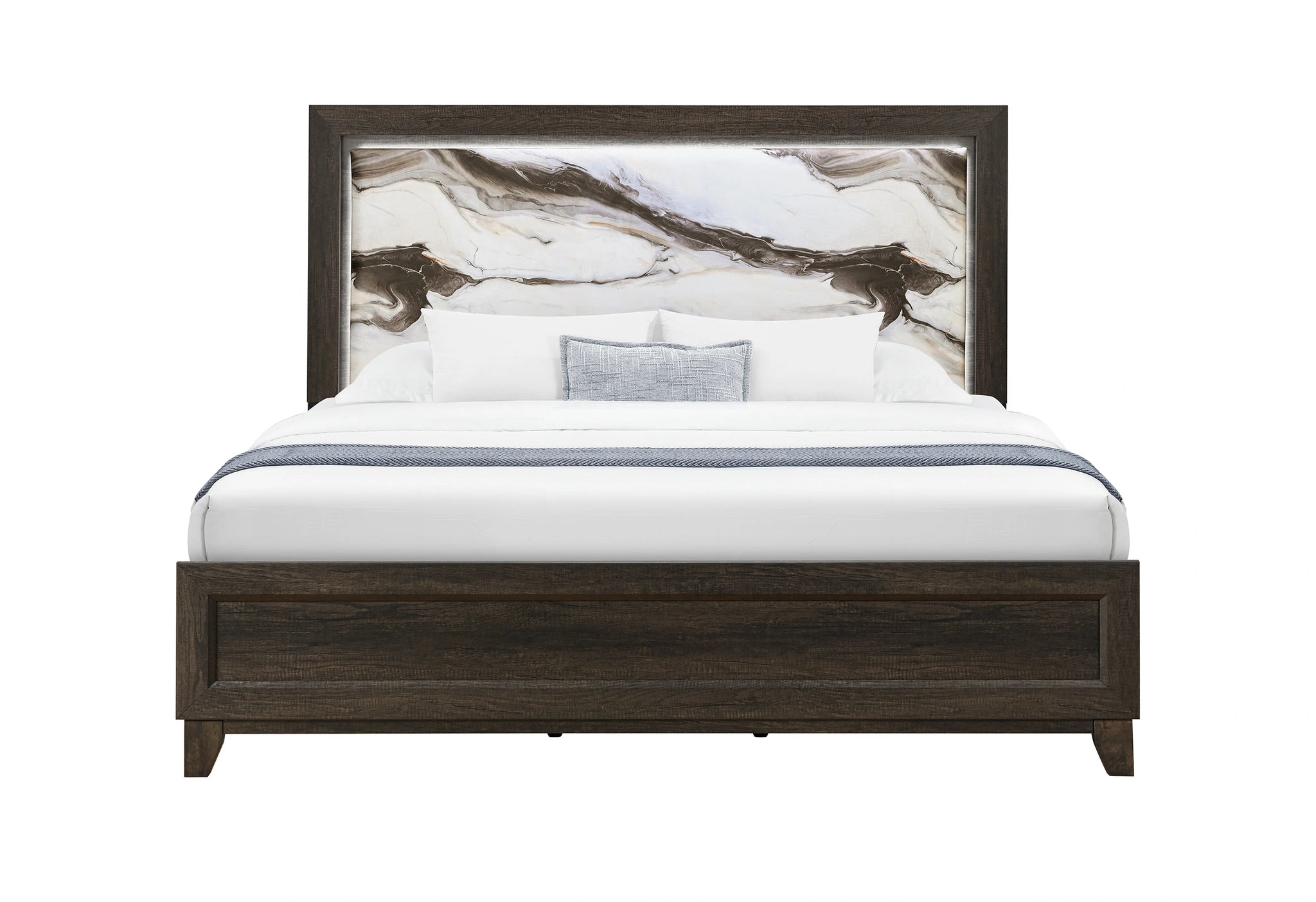 Harmony Brown Bed with LED