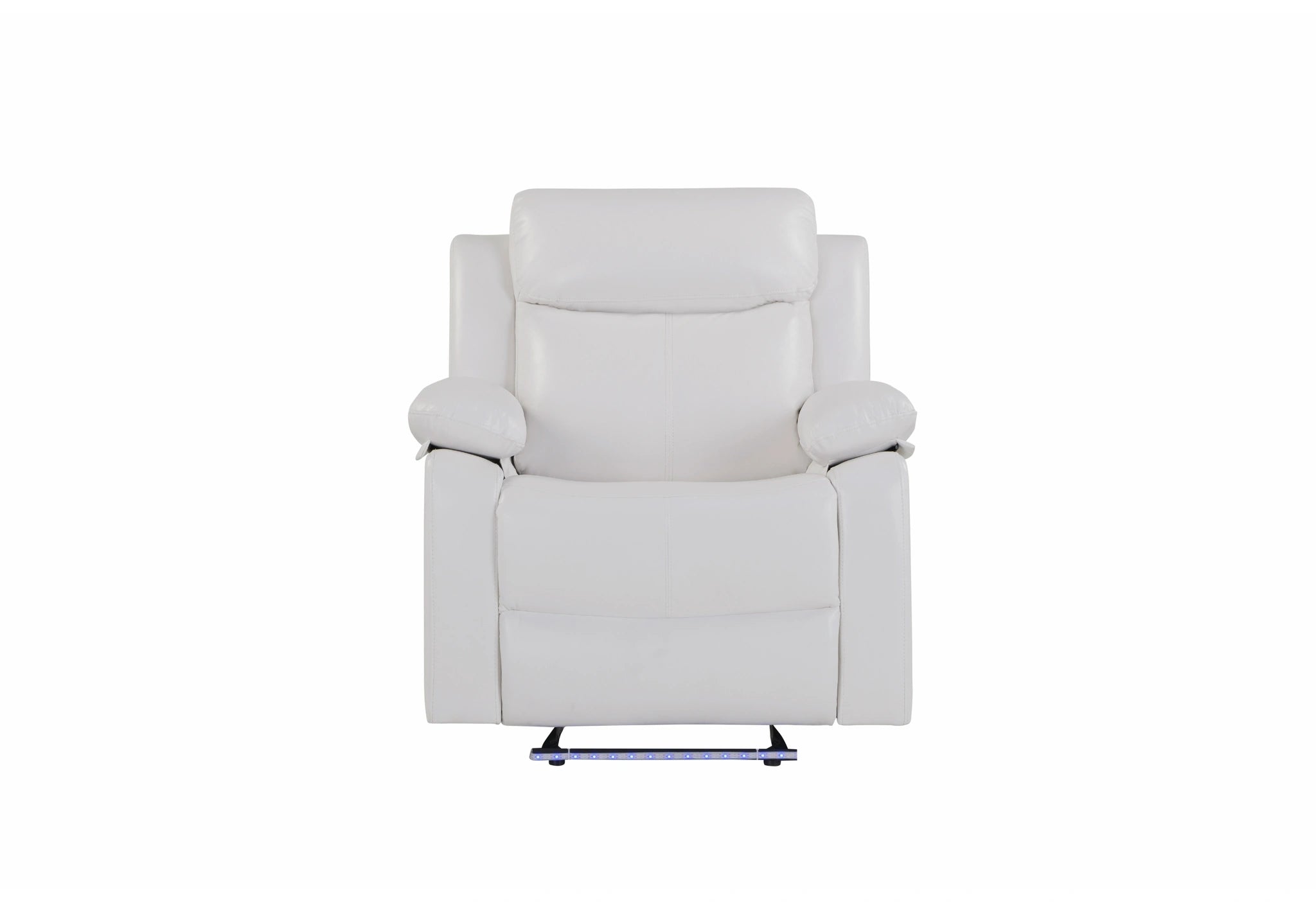 U6026 Blanche White Glider Recliner with LED