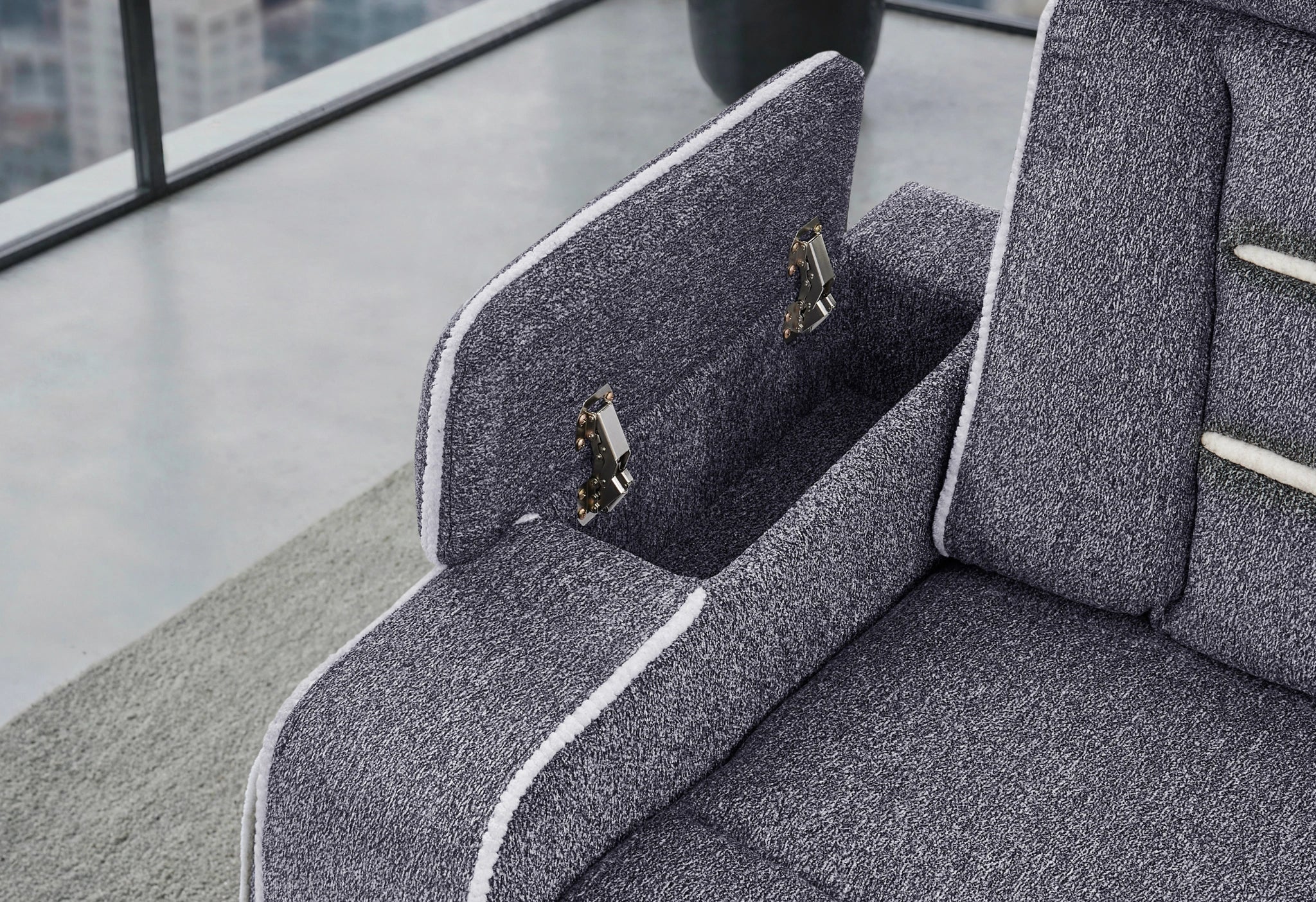 U1895 Grey P2 Reclining Sofa/Console Reclining Loveseat/Recliner