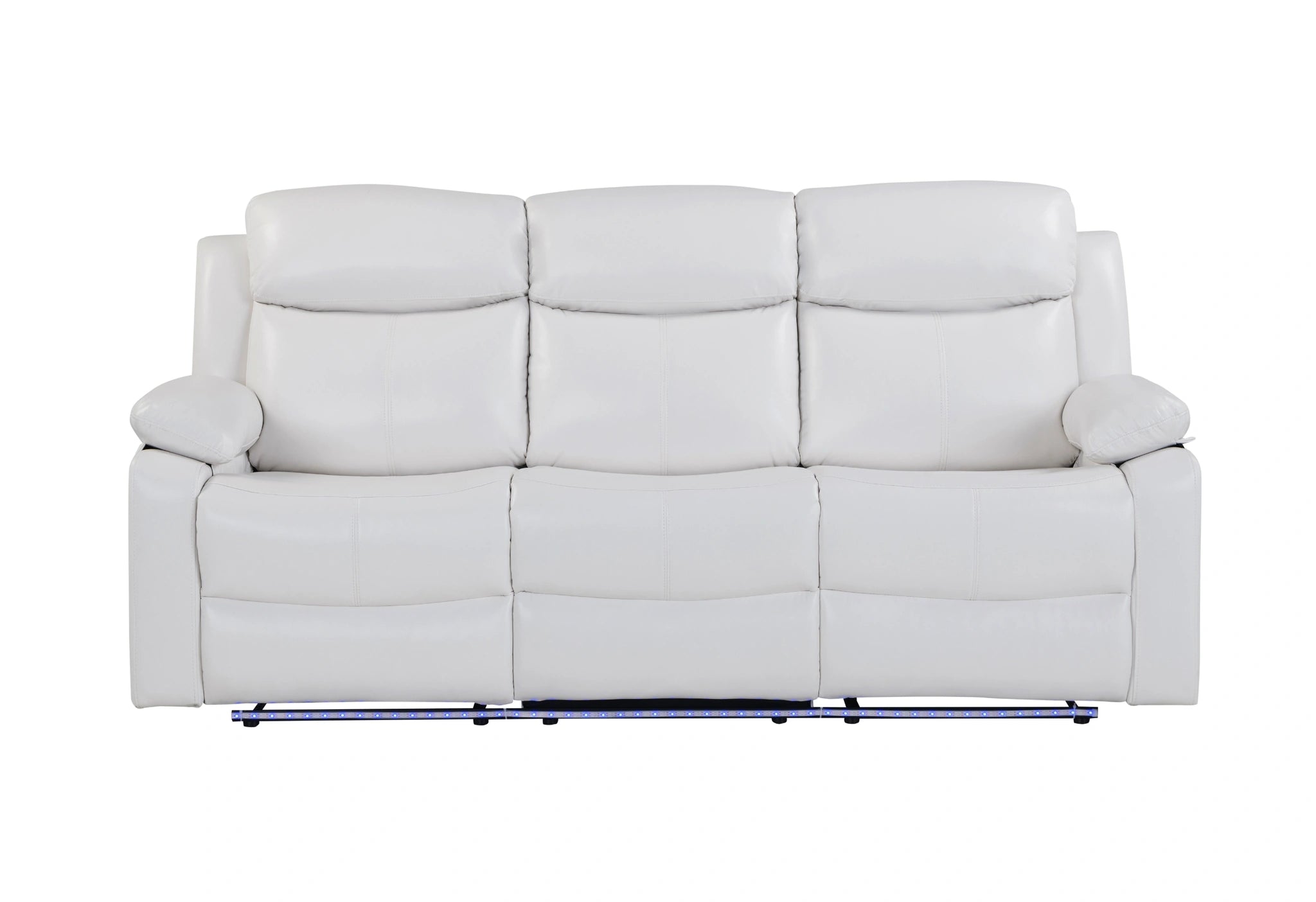 U6026 Blanche White Reclining Sofa with LED