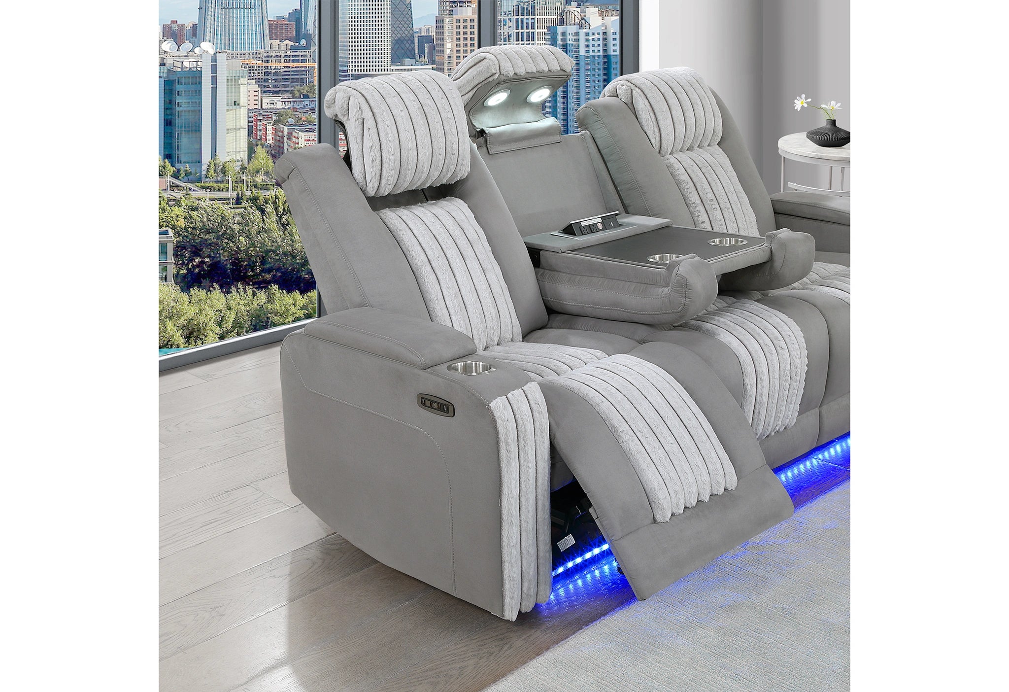 U8000 Pwr Rec Sofa with PHR, Ddt, Reading and LED