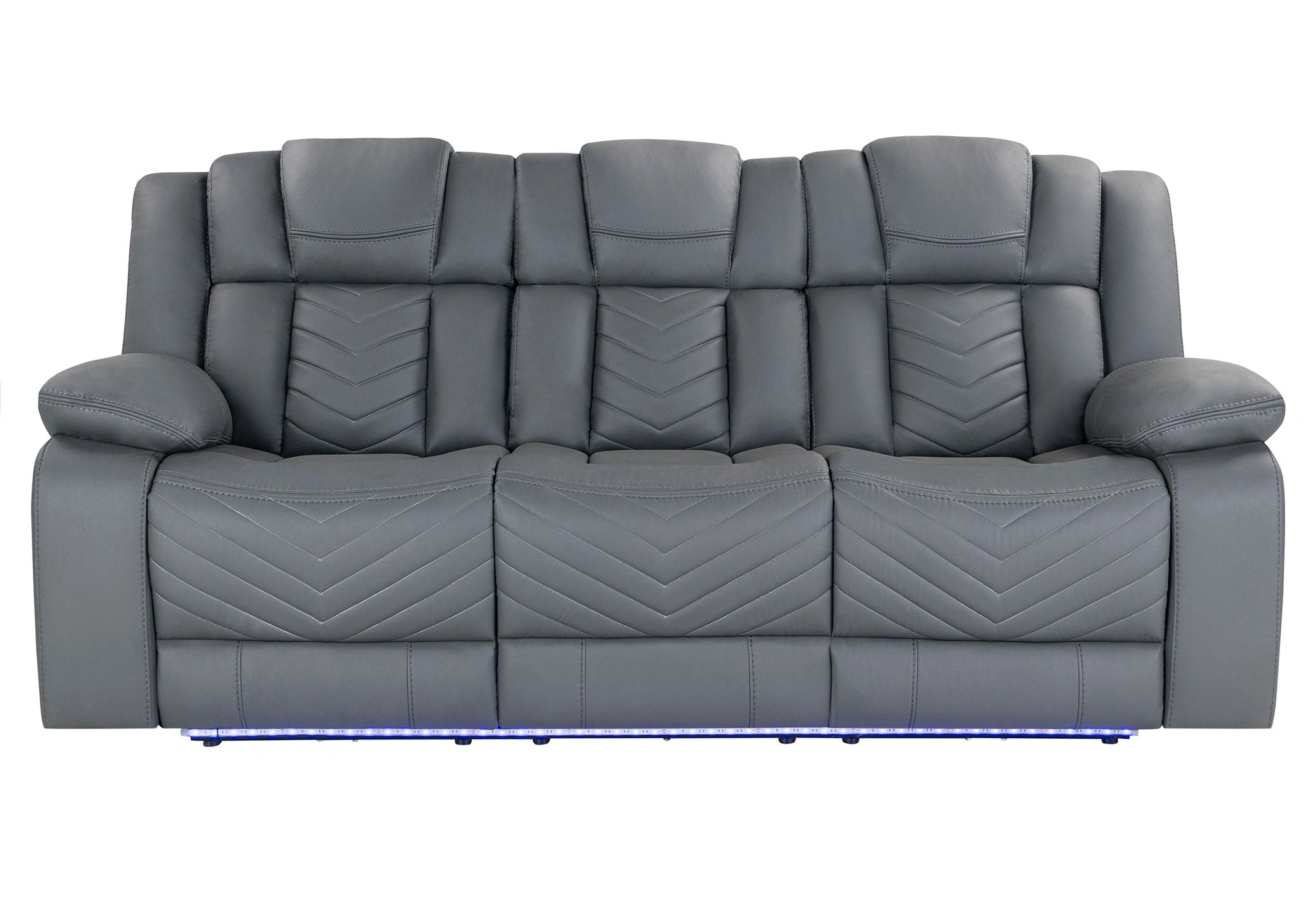 U7068 Grey 10 Power Reclining Sofa with Ddt, Wc and LED