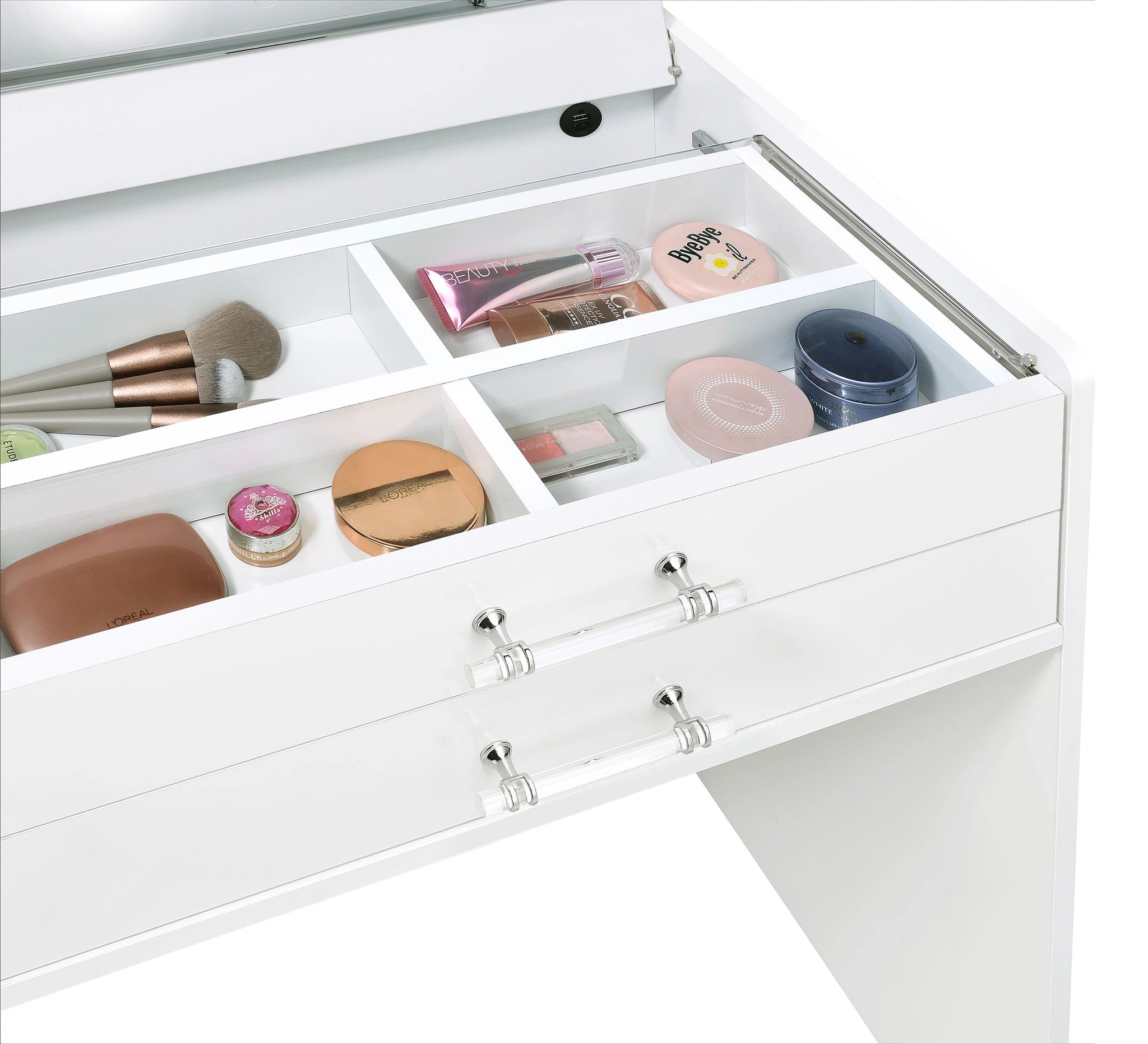 Danbury Makeup Vanity Table with LED Mirror and Stool