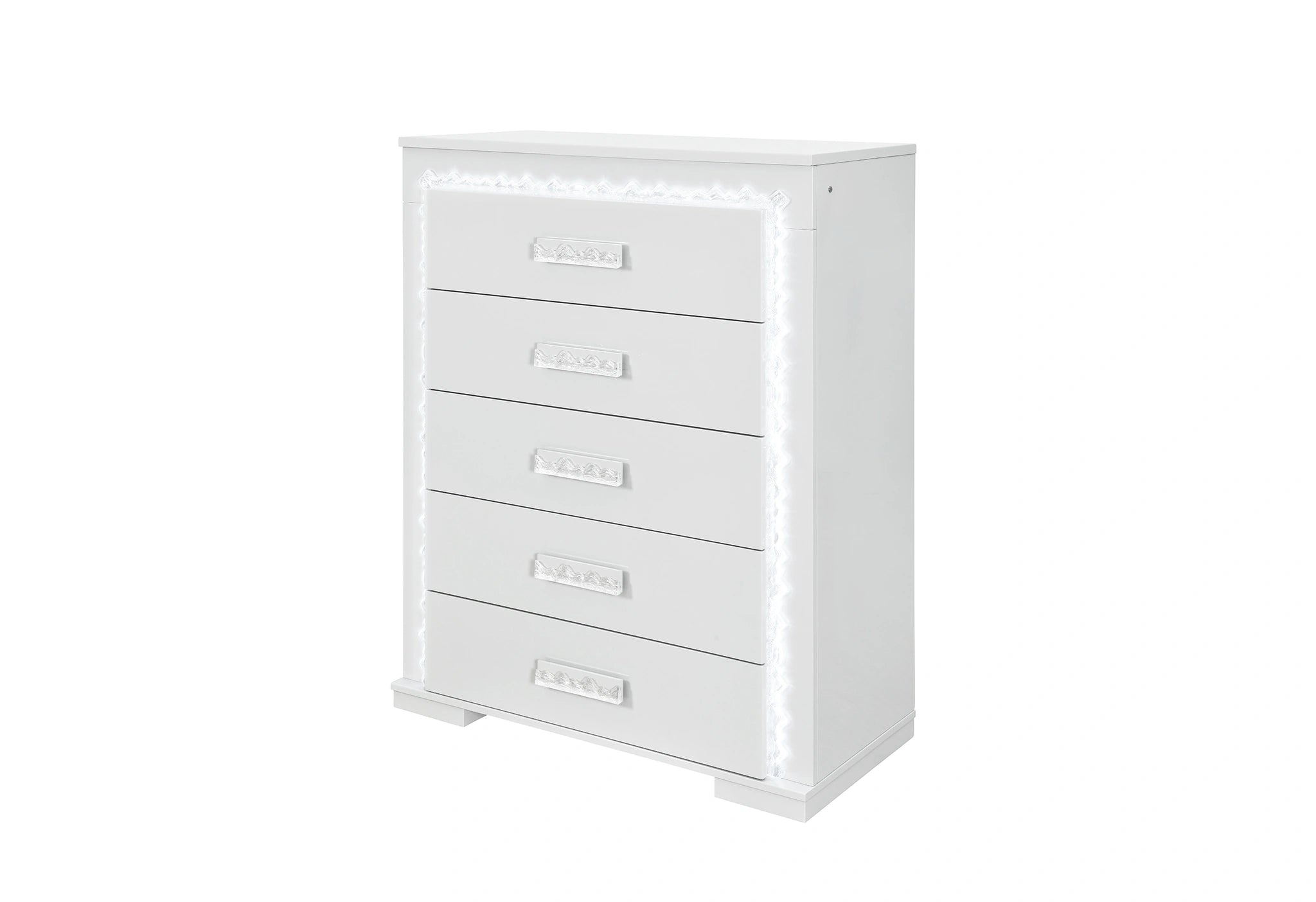 Naomi Silver Marble Chest with LED
