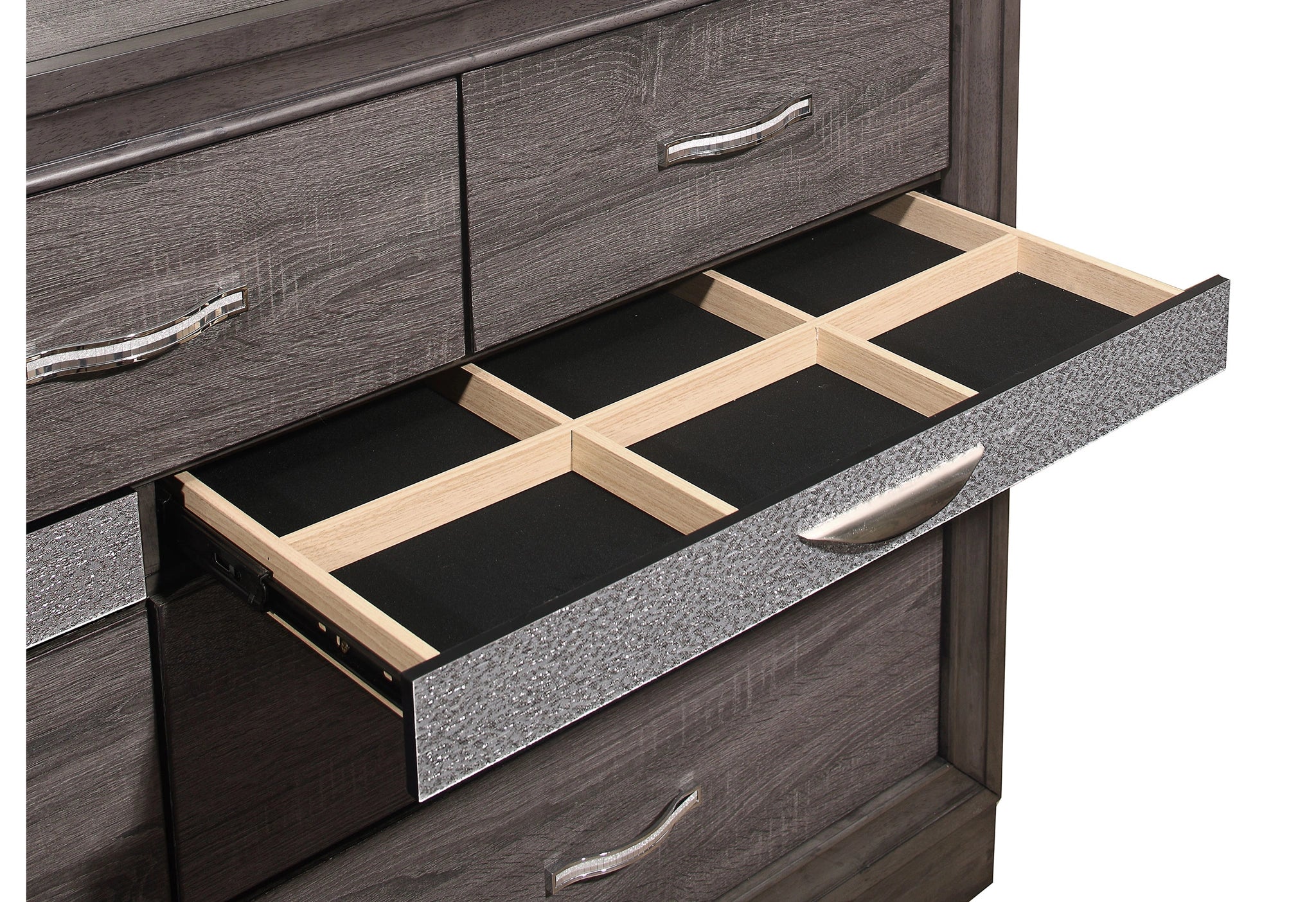 Seville Grey Bed Dresser Mirror Nightstand