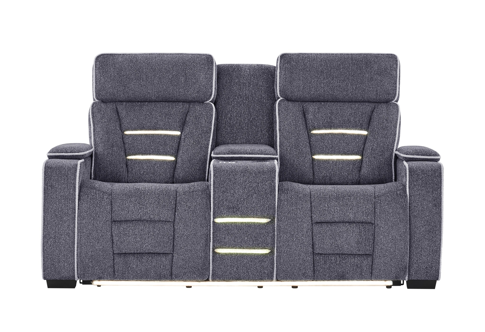 U1895 Grey P2 Console Reclining Loveseat with IS and LED