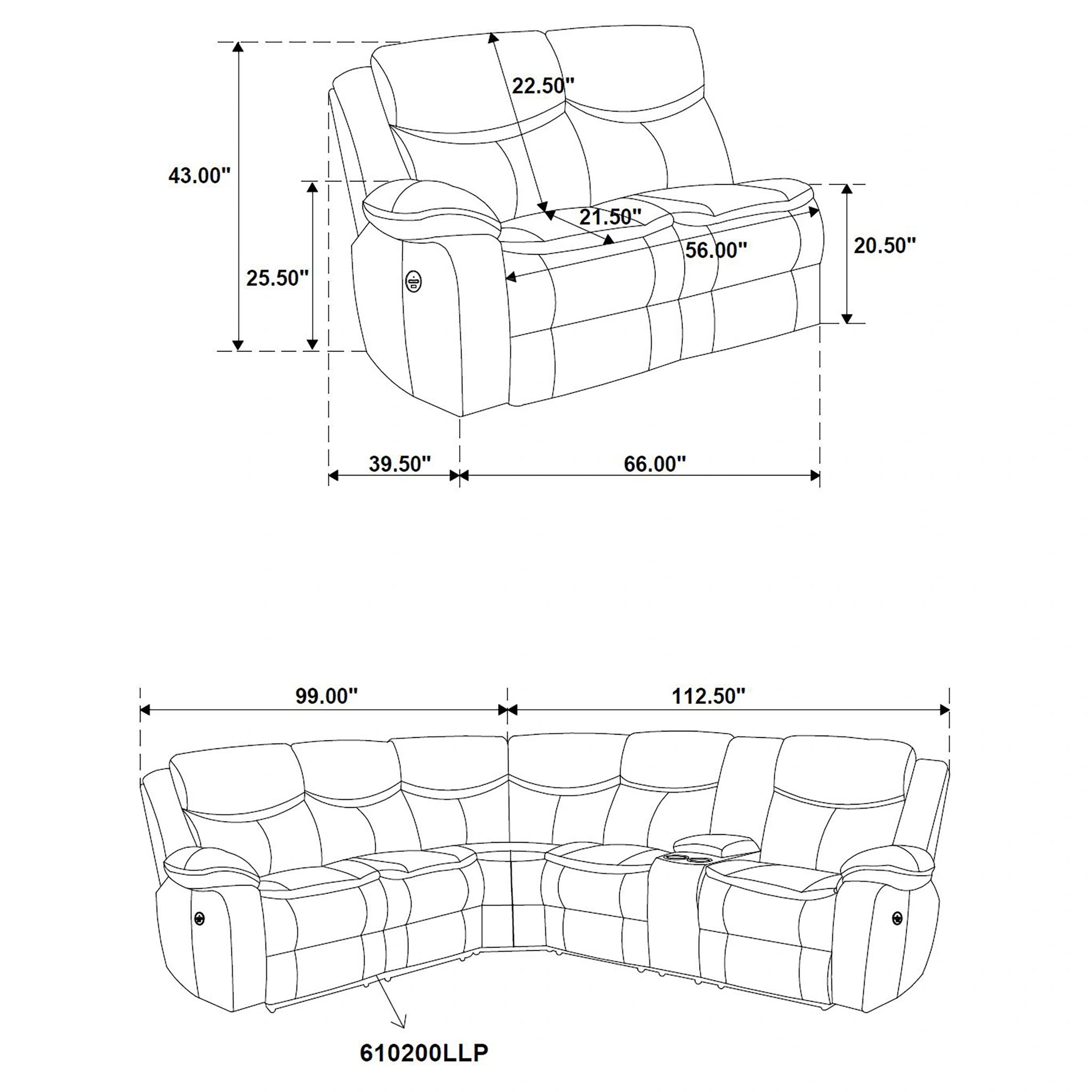 Sycamore Power Reclining Sectional Sofa