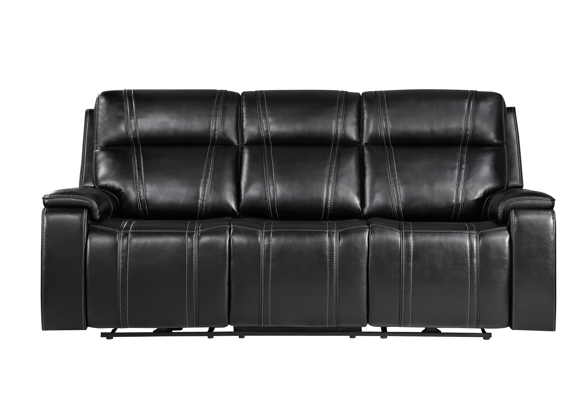 U8880 Black Leather Power Reclining Sofa