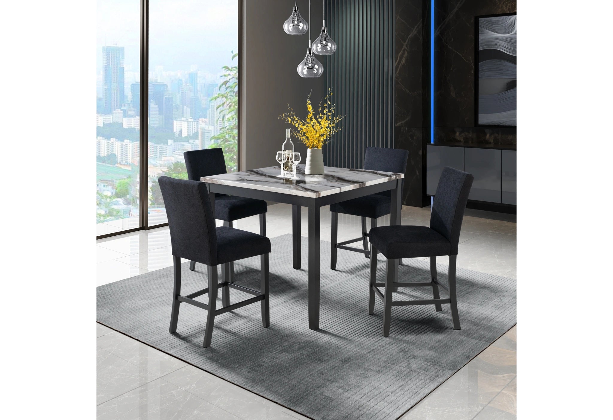 D4054 Bar Table with 4 Bar Stools