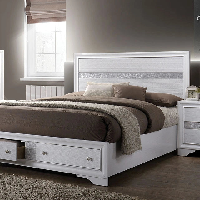 CHRISSY E.King, Full, & Queen Bed White, Grey, & Black