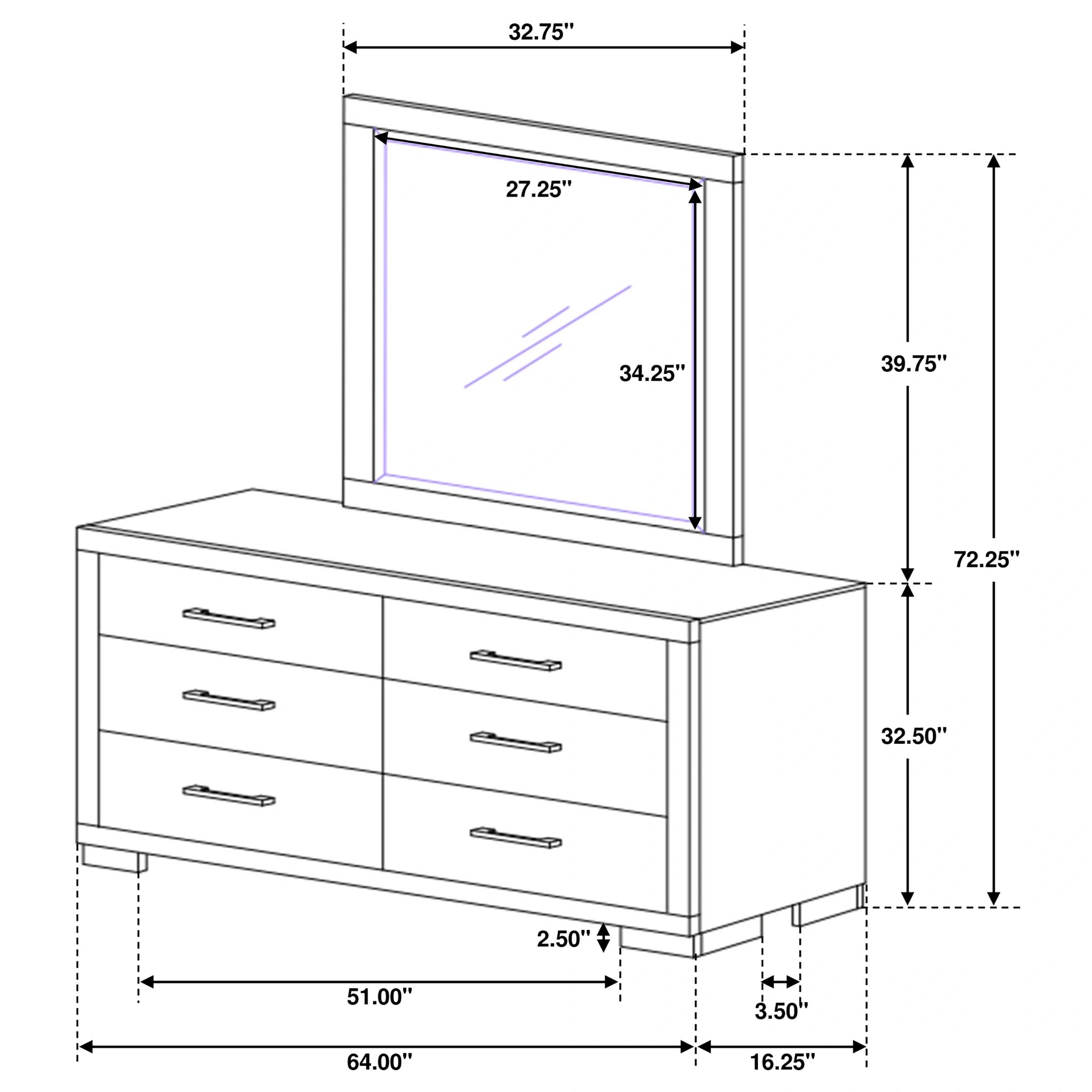 Jessica Dresser with Mirror