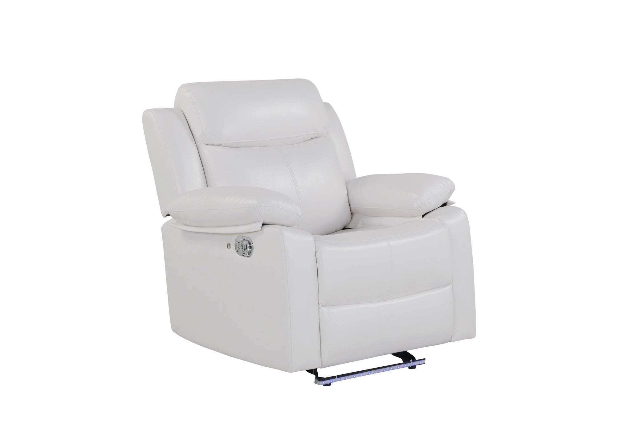 U6026 Blanche White Glider Recliner with LED