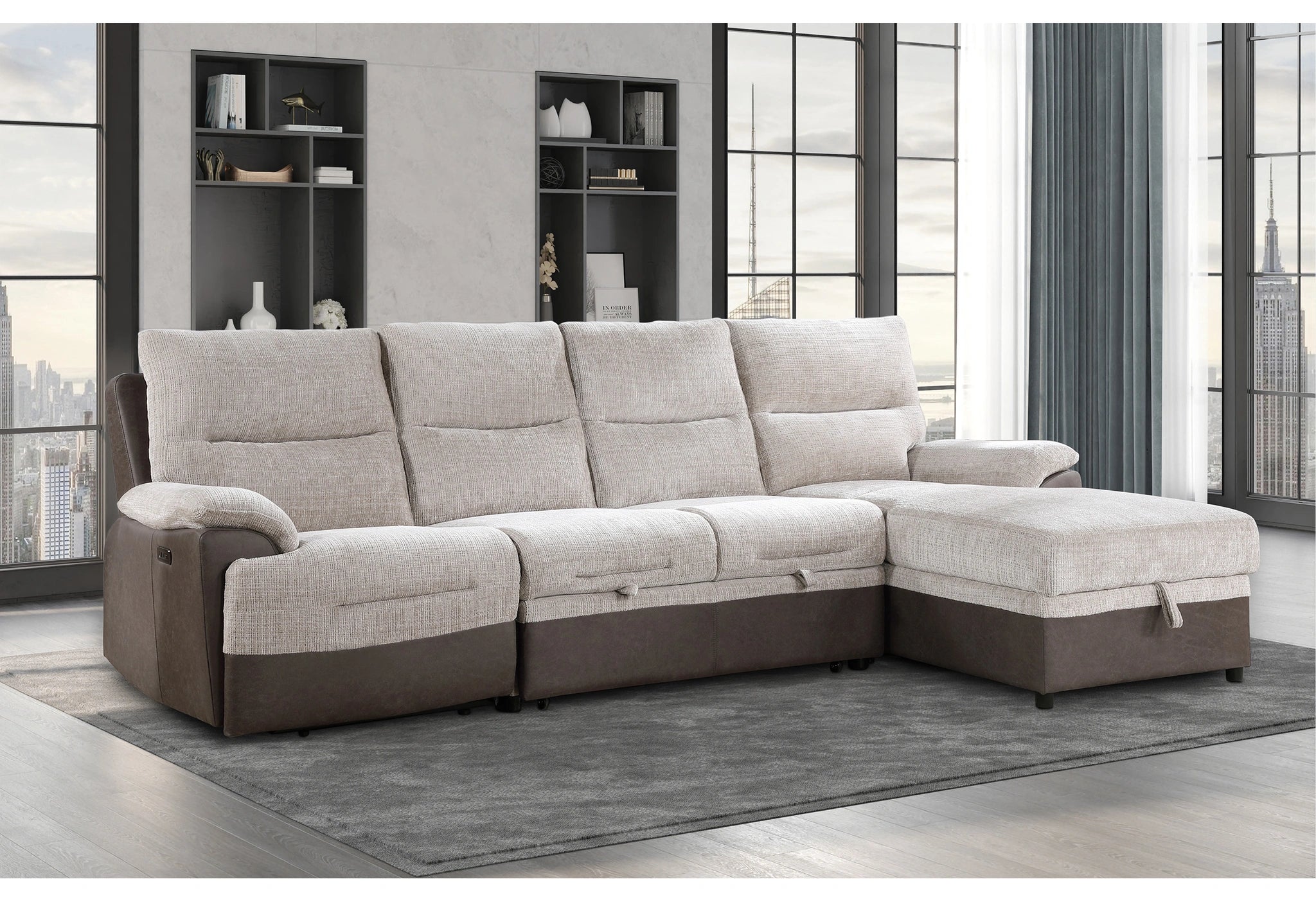 U3822 Sectional with Po and USB