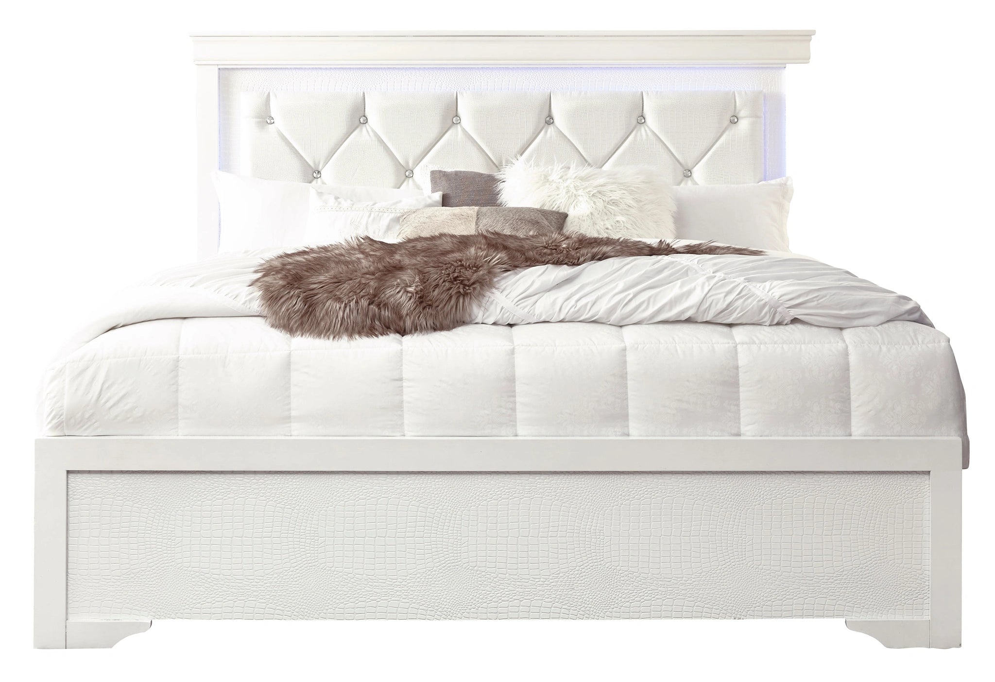 Pompei Queen Bed, Dresser, Mirror and 2 Nightstands
