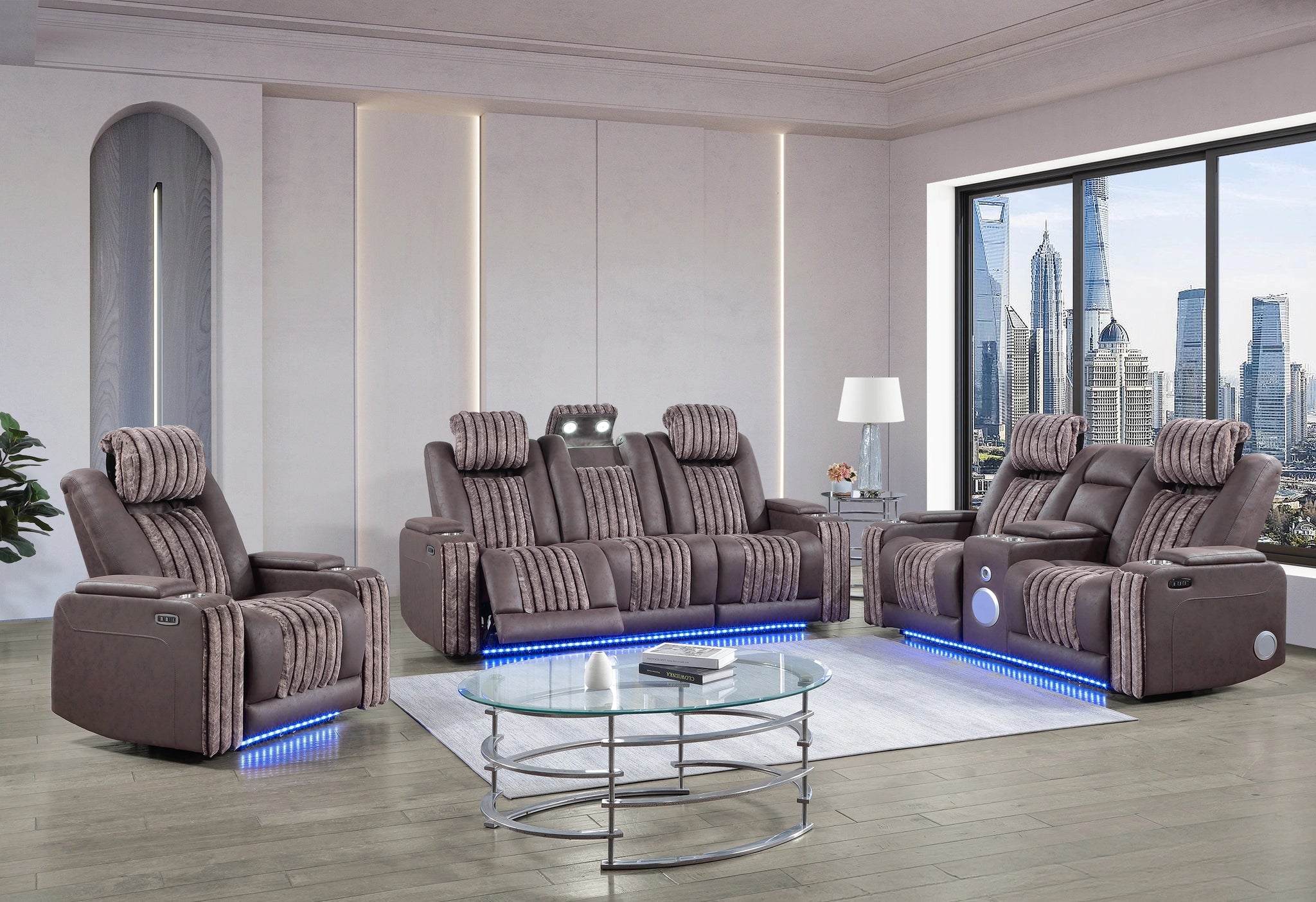 U8000 Pwr Rec Sofa/Pwr Con Rec Loveseat/Pwr Recliner with PHR