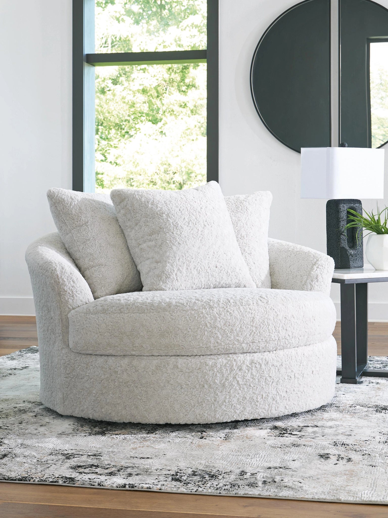 Cuddle Plush Oversized Swivel Accent Chair