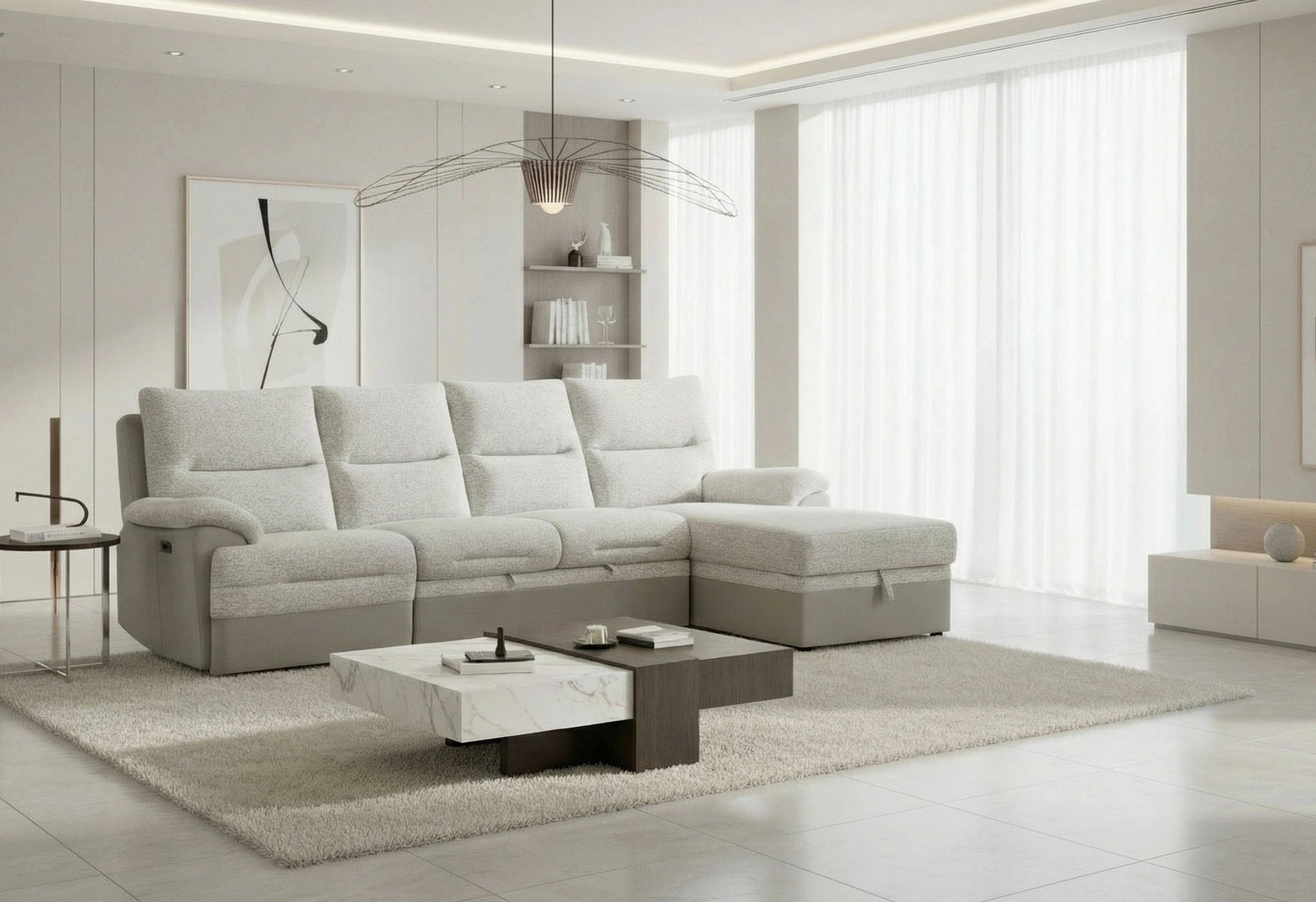 U3822 Sectional with Po and USB