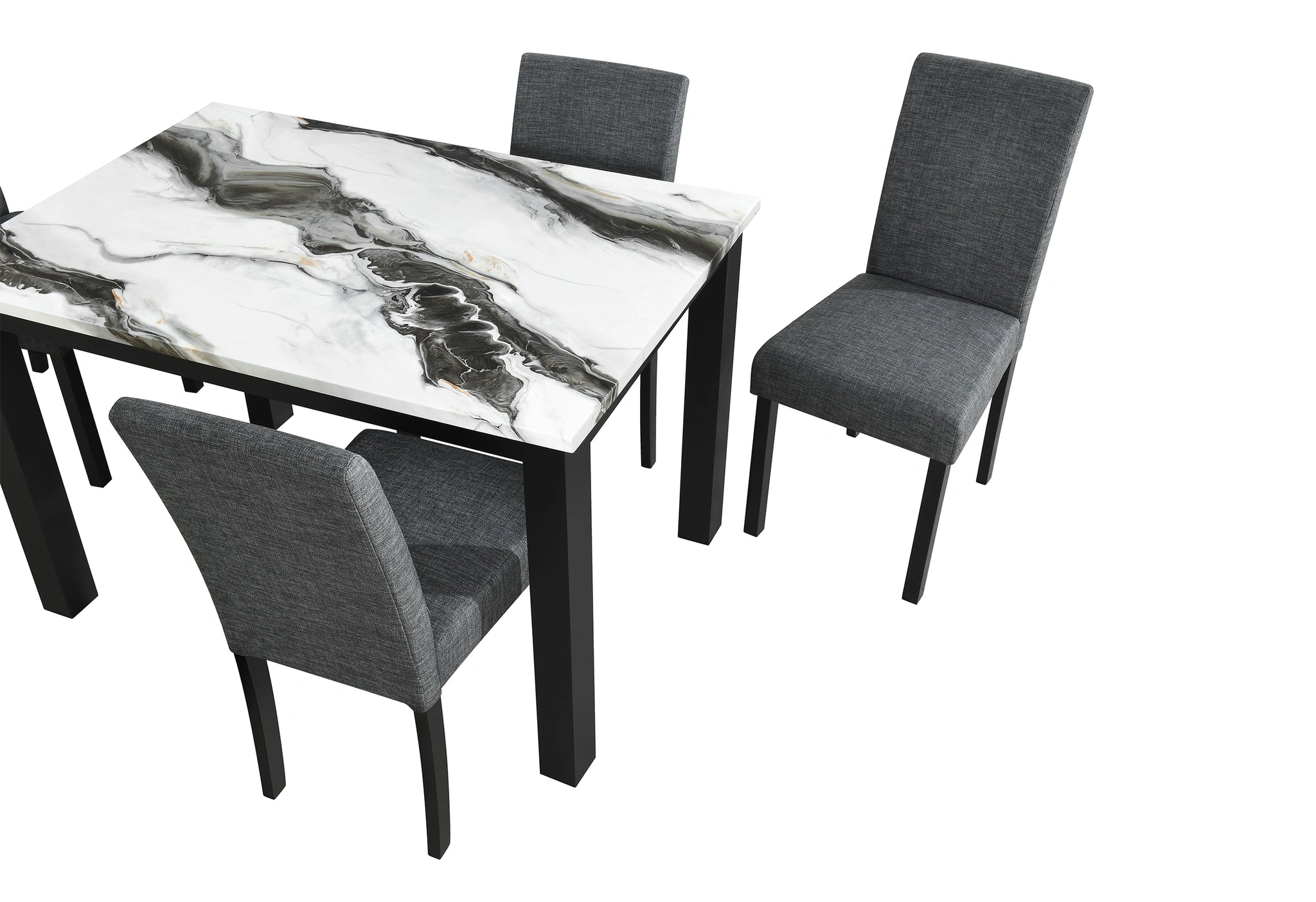 D8032Dt Panda Dining Table & D9026DC Blk Dining Chair
