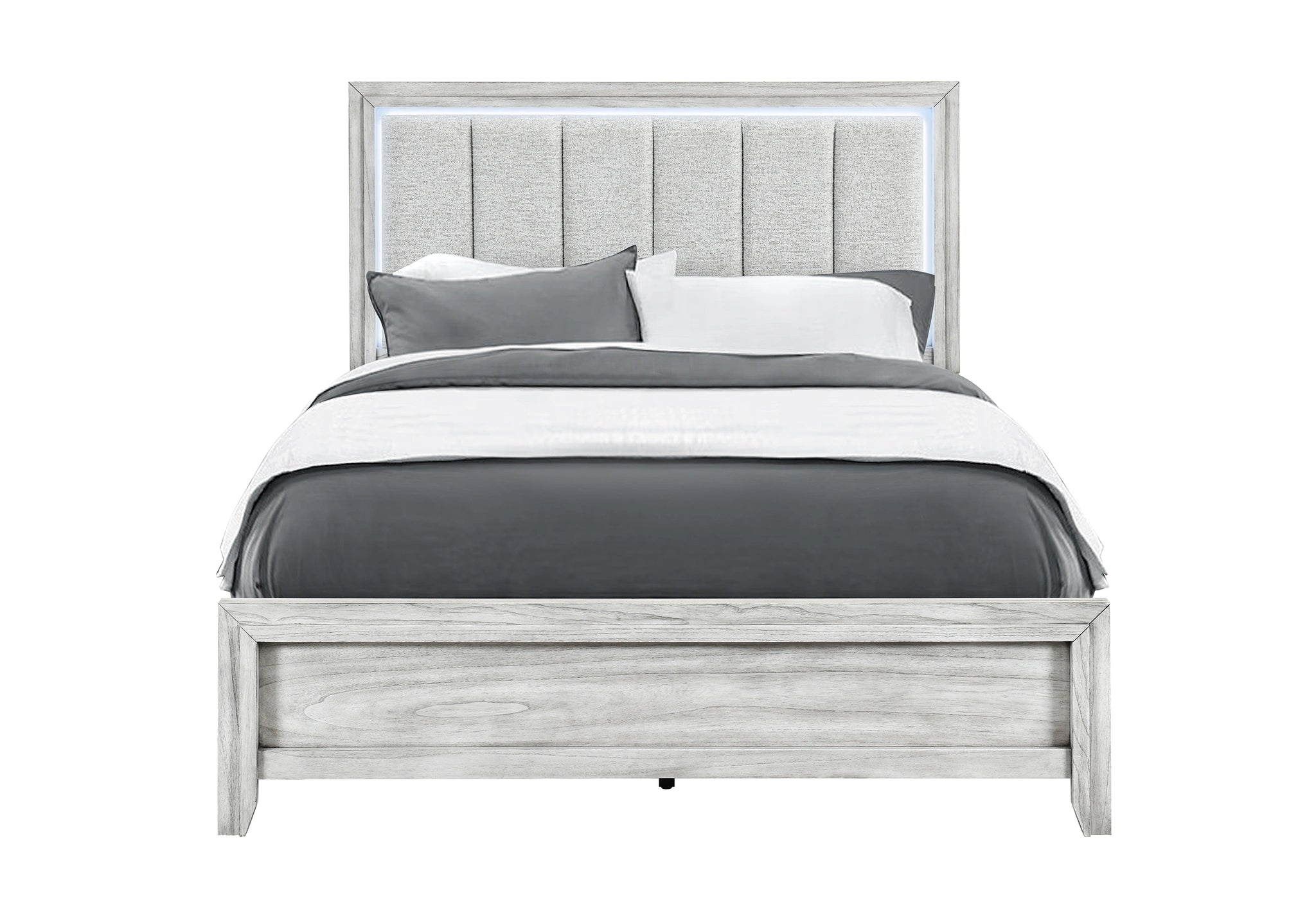 Elsie Grey Bed with LED