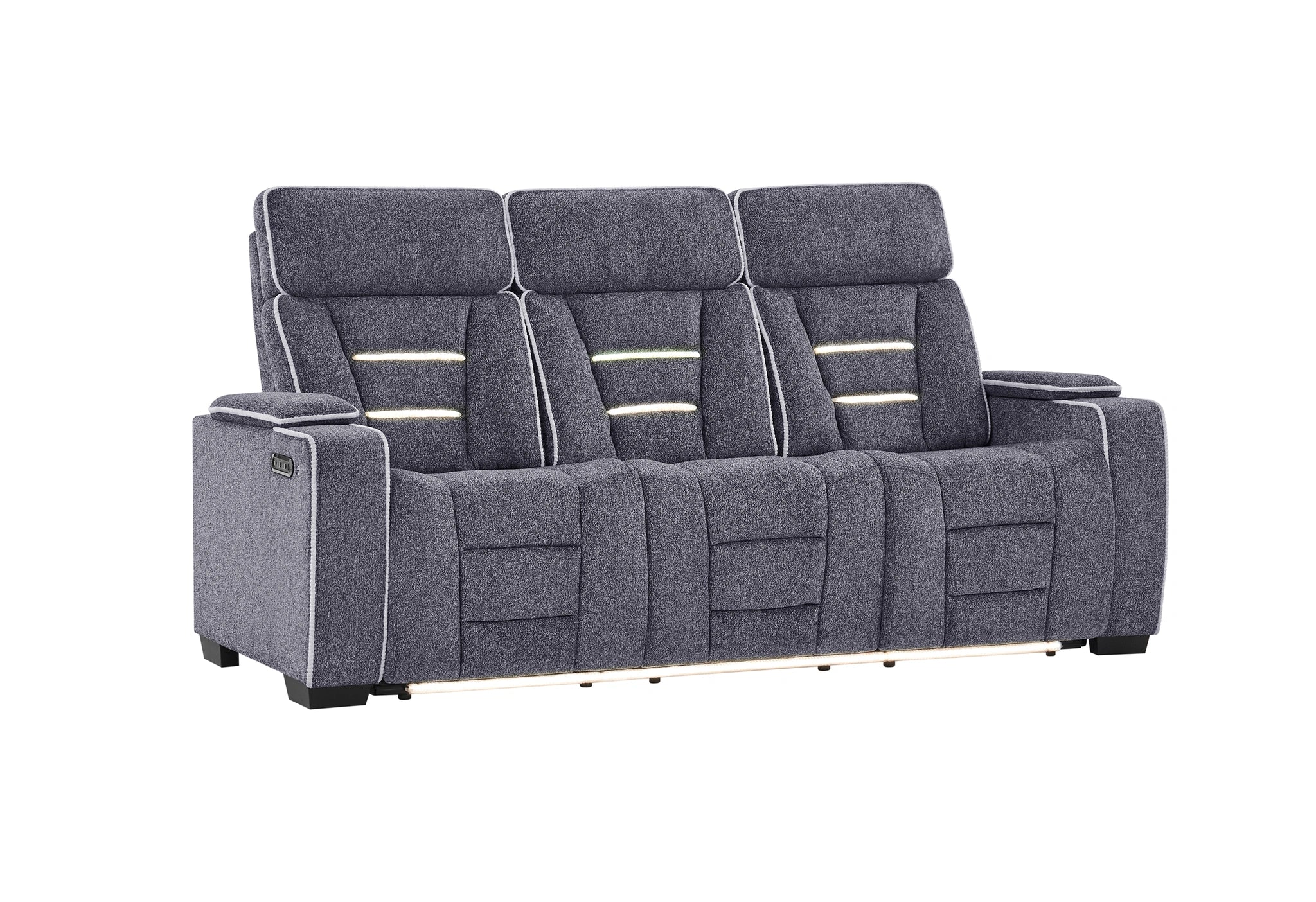 U1895 Grey P2 Reclining Sofa with IS and LED