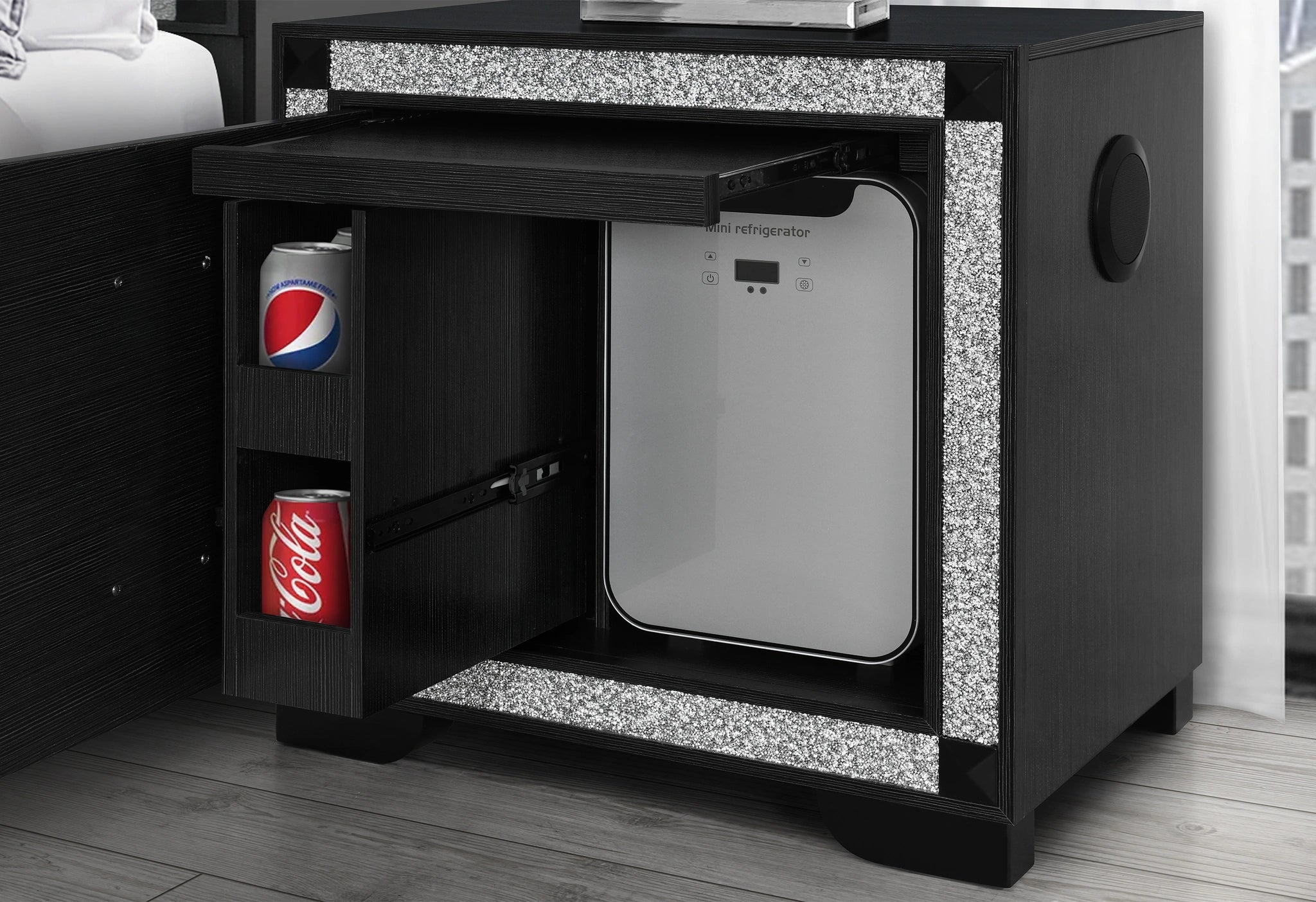 Soleil Nightstand with Cooler and Speaker