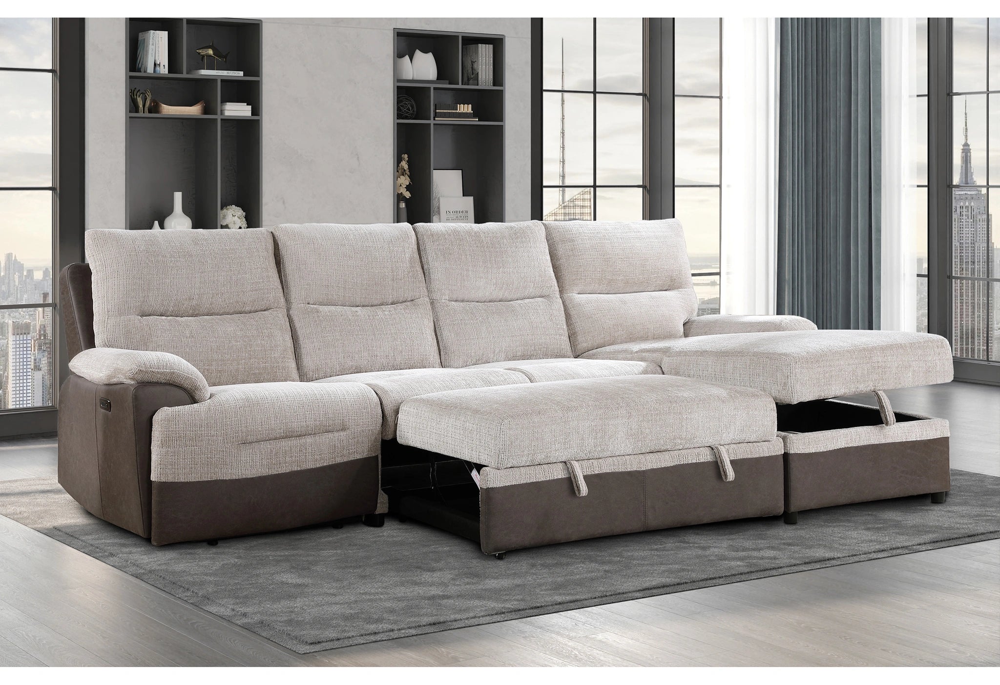 U3822 Sectional with Po and USB
