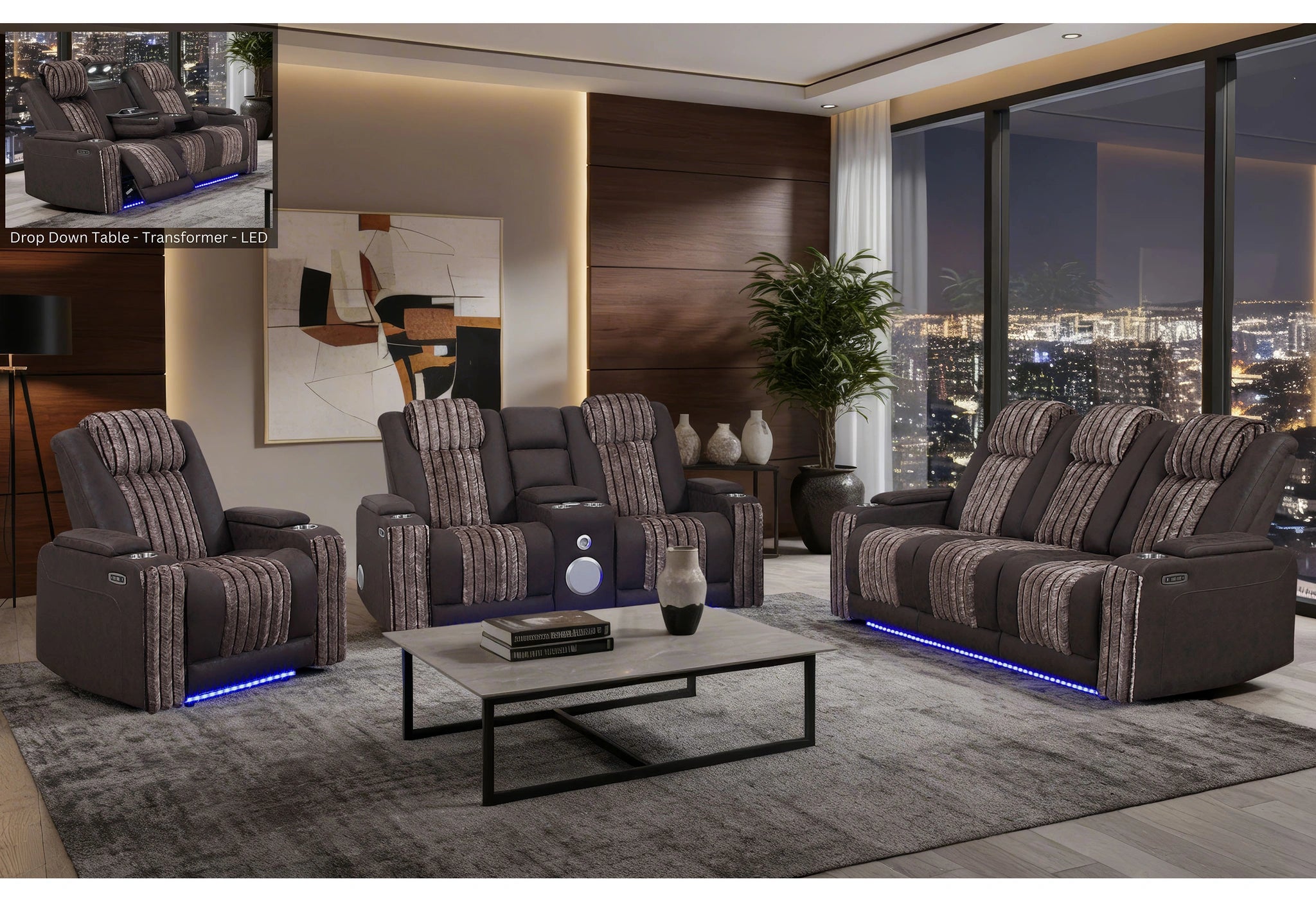 U8000 Pwr Rec Sofa/Pwr Console Rec Loveseat with PHR