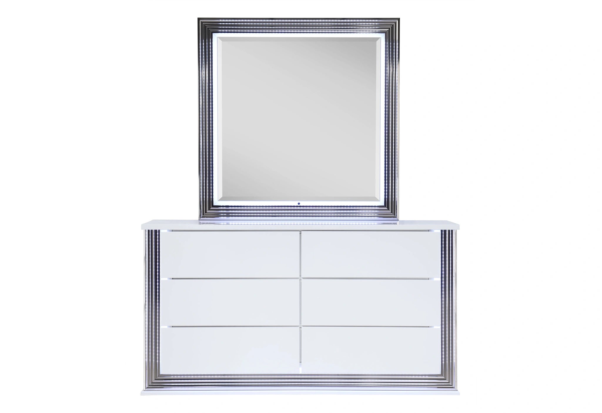 Ylime Smooth White Mirror with LED