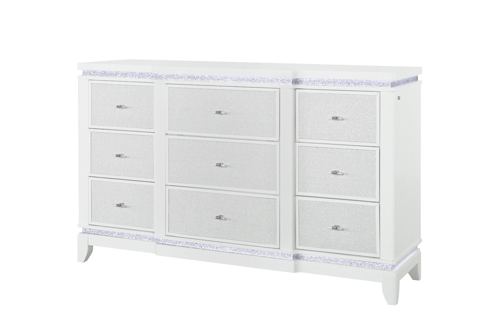 Alina White Dresser with LED