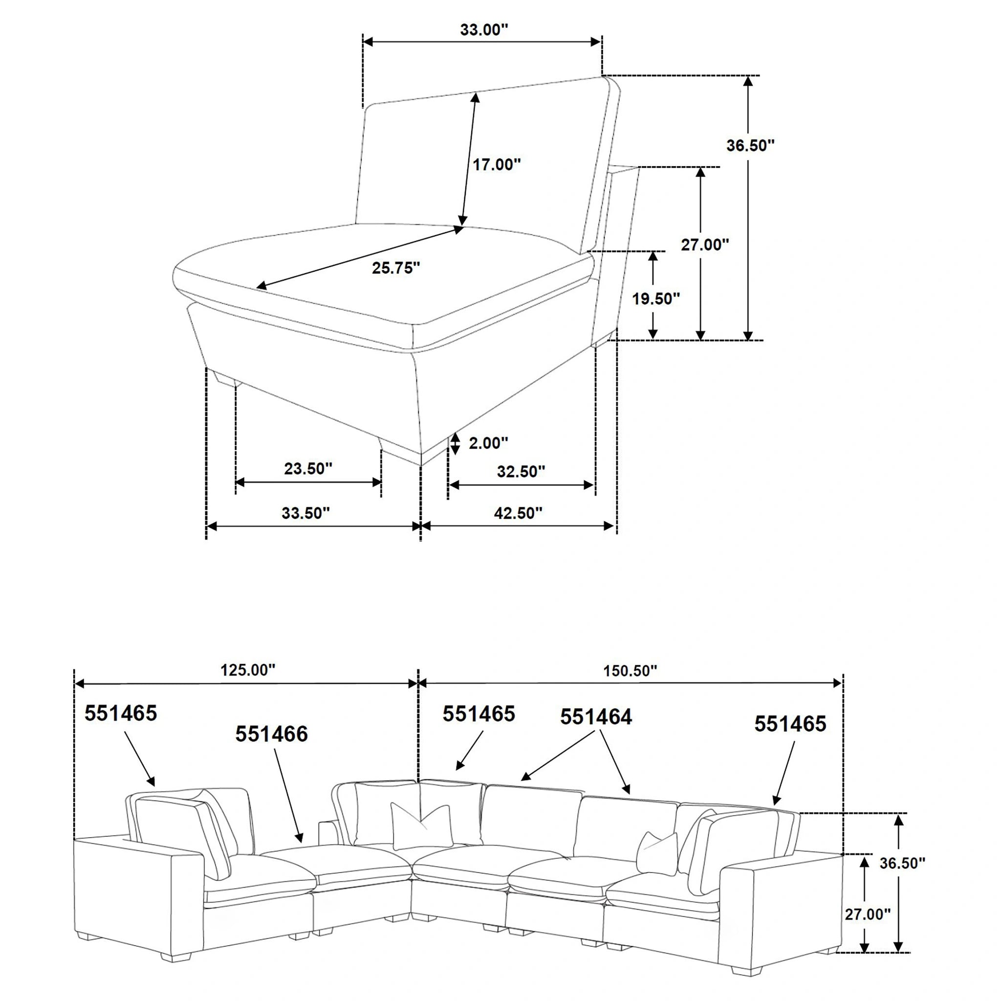 Lakeview Armless Chair