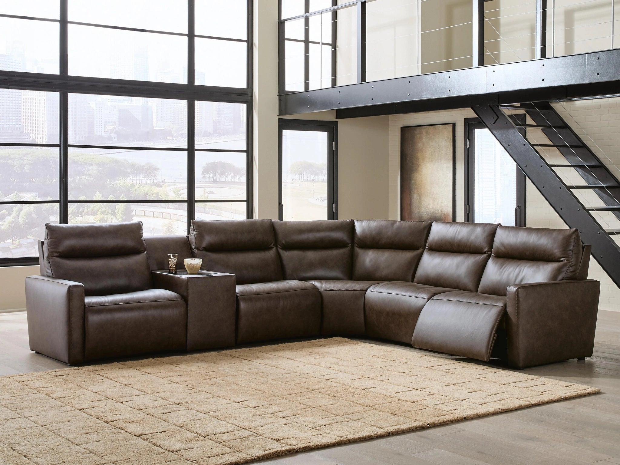 ModZ Power Reclining Sectional with Audio Console