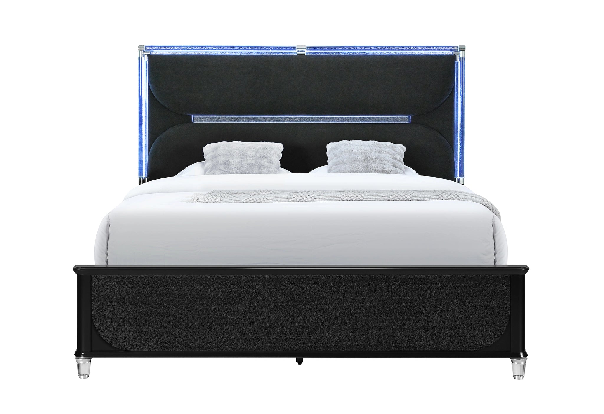 Lando Black Bed with Continuous LED