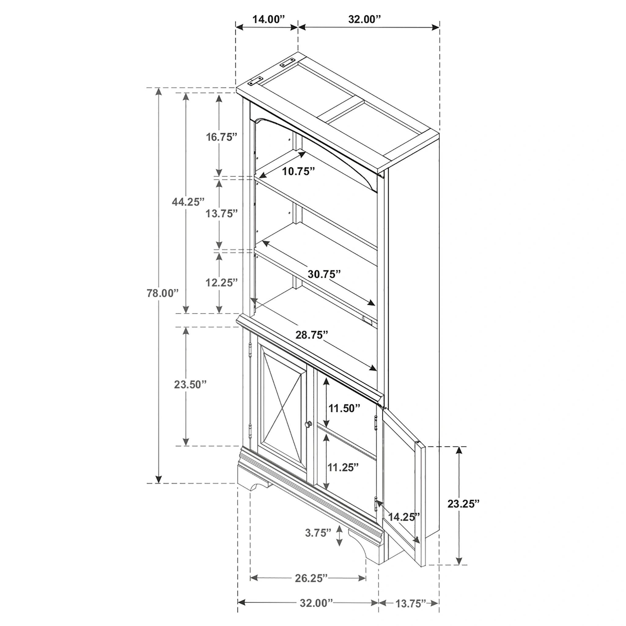 Hartshill Bookcase with Cabinet