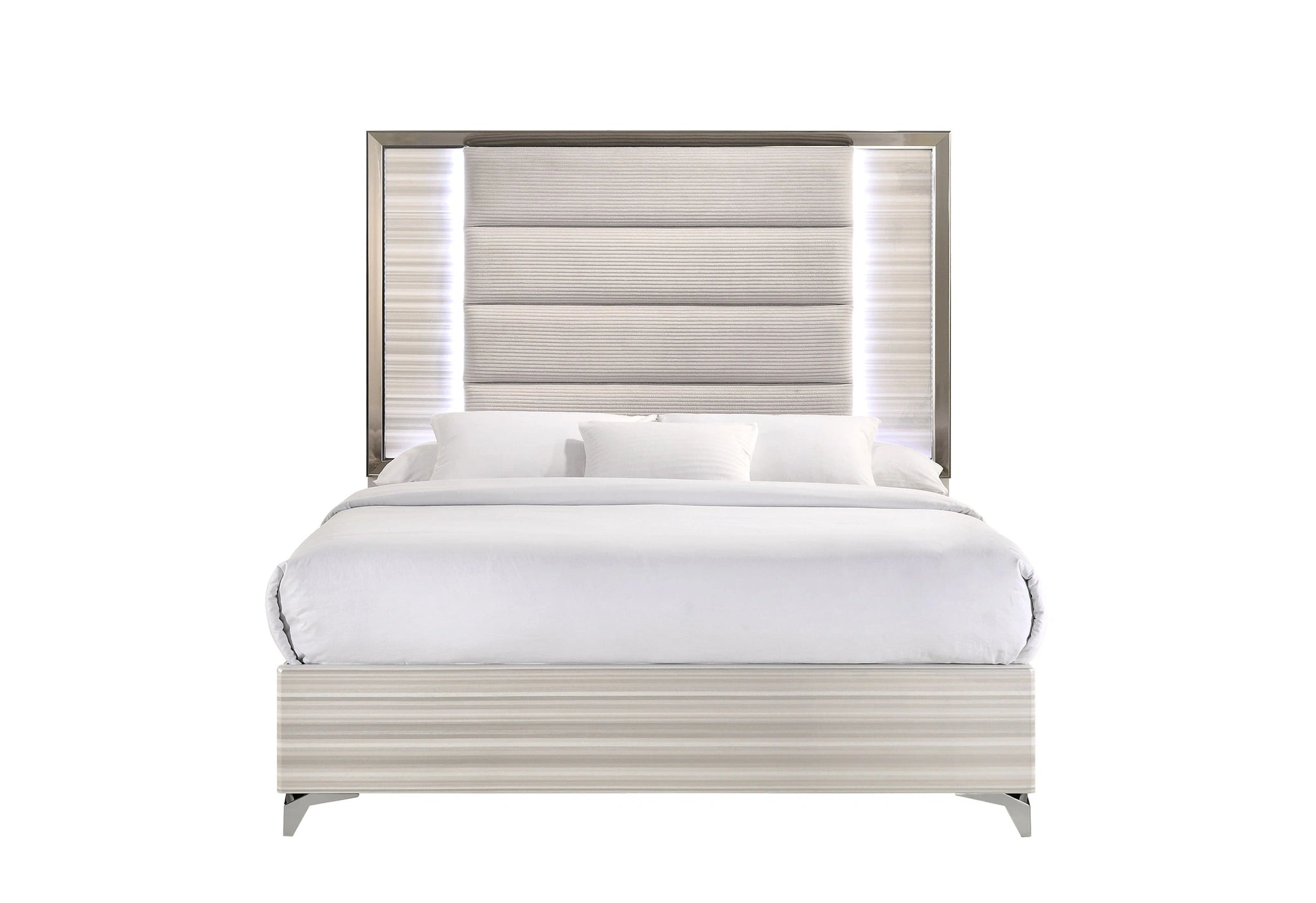 Zambrano White Bed with LED