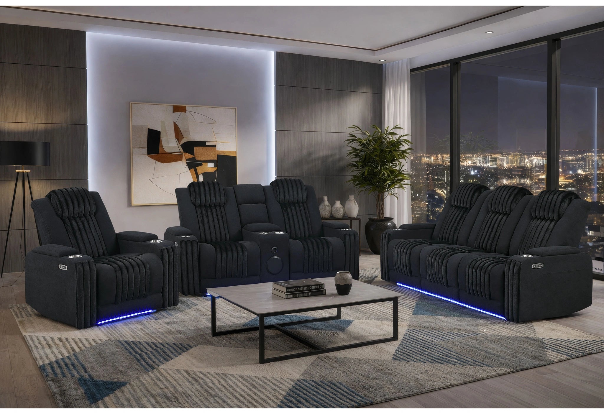 U8000 Pwr Rec Sofa/Pwr Con Rec Loveseat/Pwr Recliner with PHR
