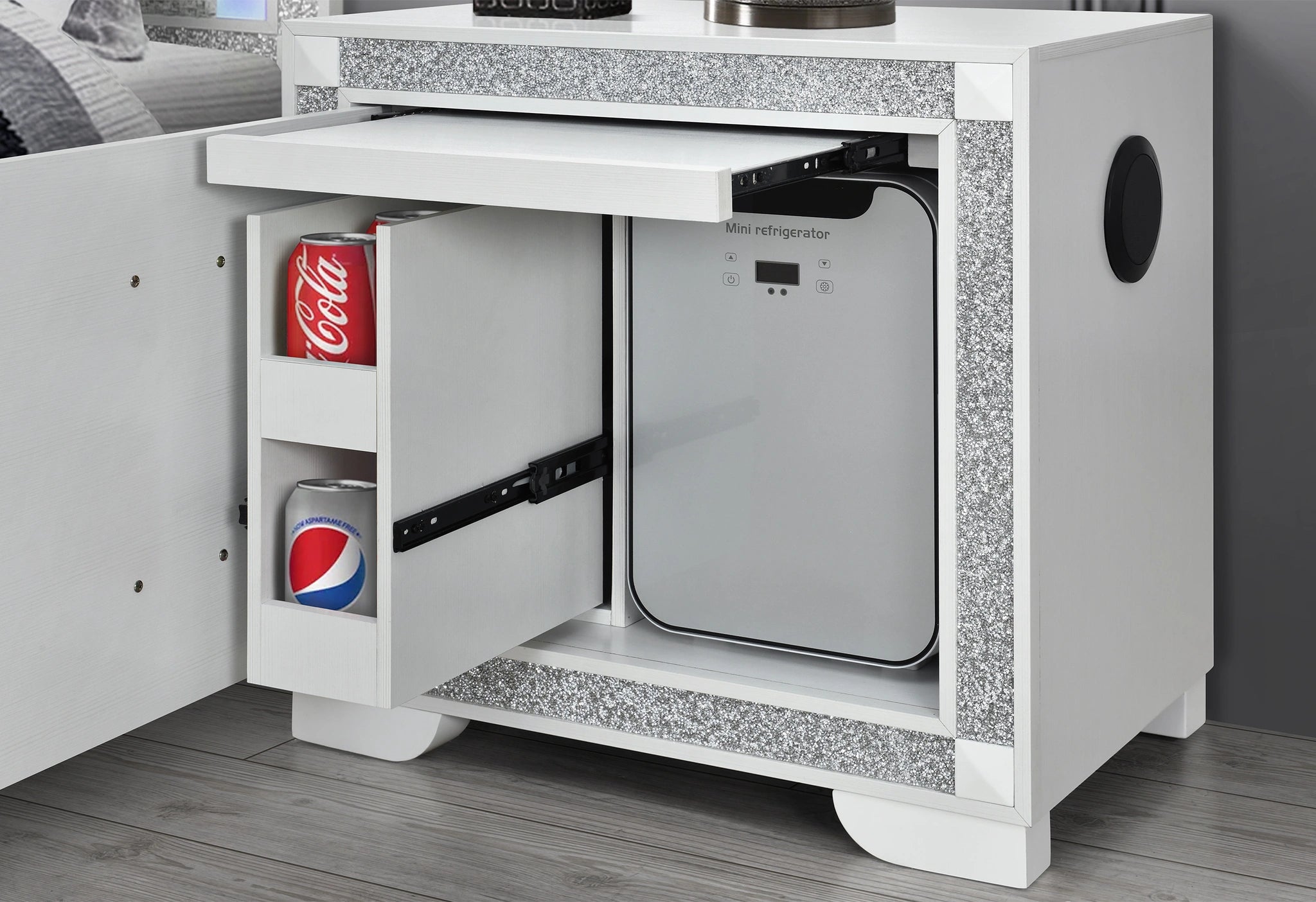Soleil Nightstand with Cooler and Speaker