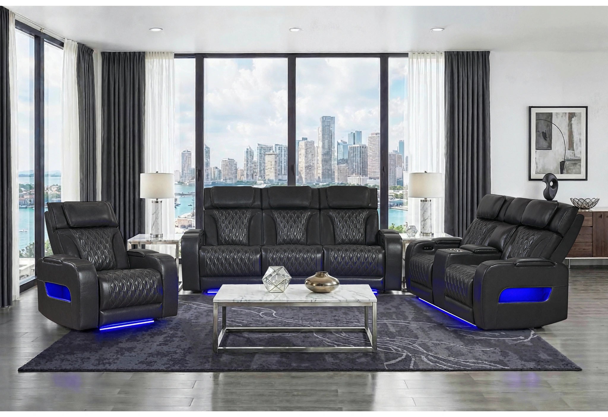 U8611 Blanche P2 Pwr Rec Sofa/Pwr Con Rec Loveseat/Pwr Rec