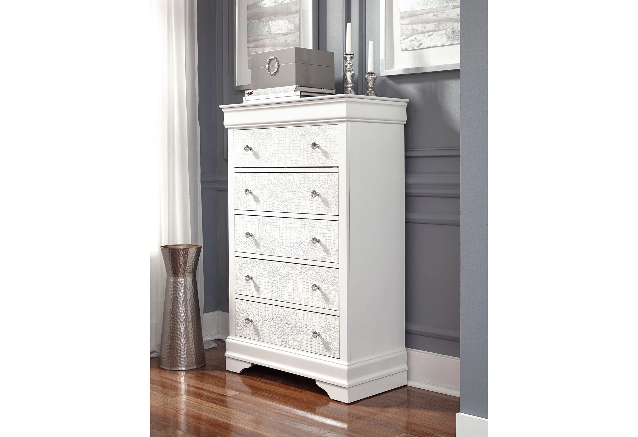 Pompei Queen Bed, Dresser, Mirror and 2 Nightstands