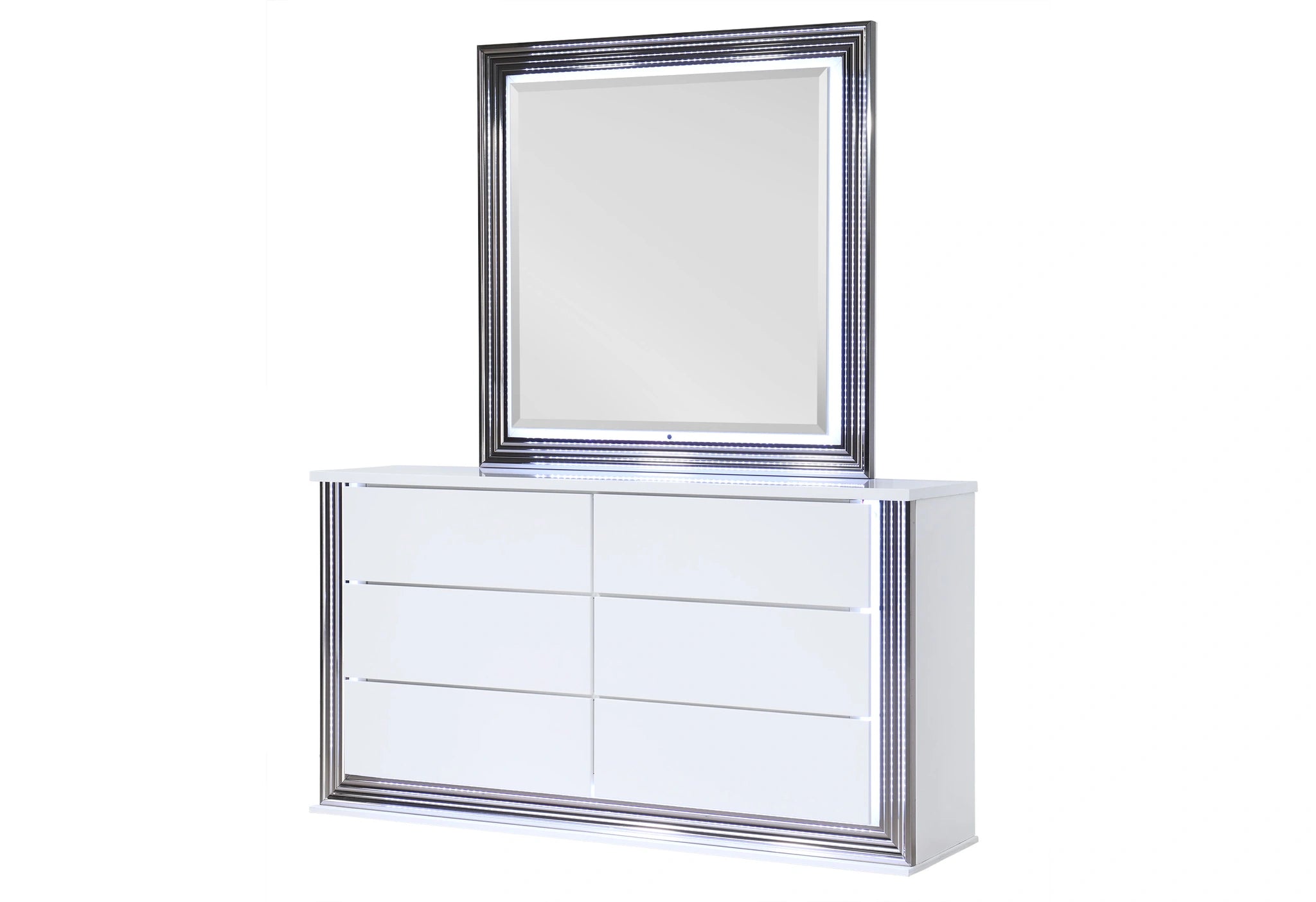 Ylime Smooth White Mirror with LED