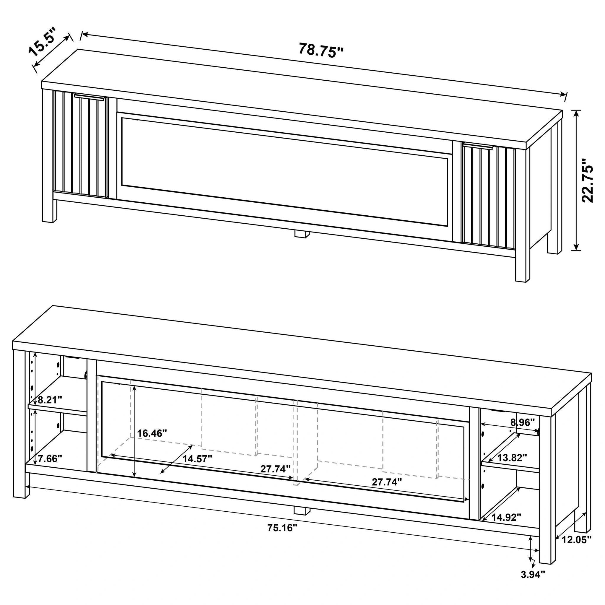 Carey TV Stand Fireplace Console