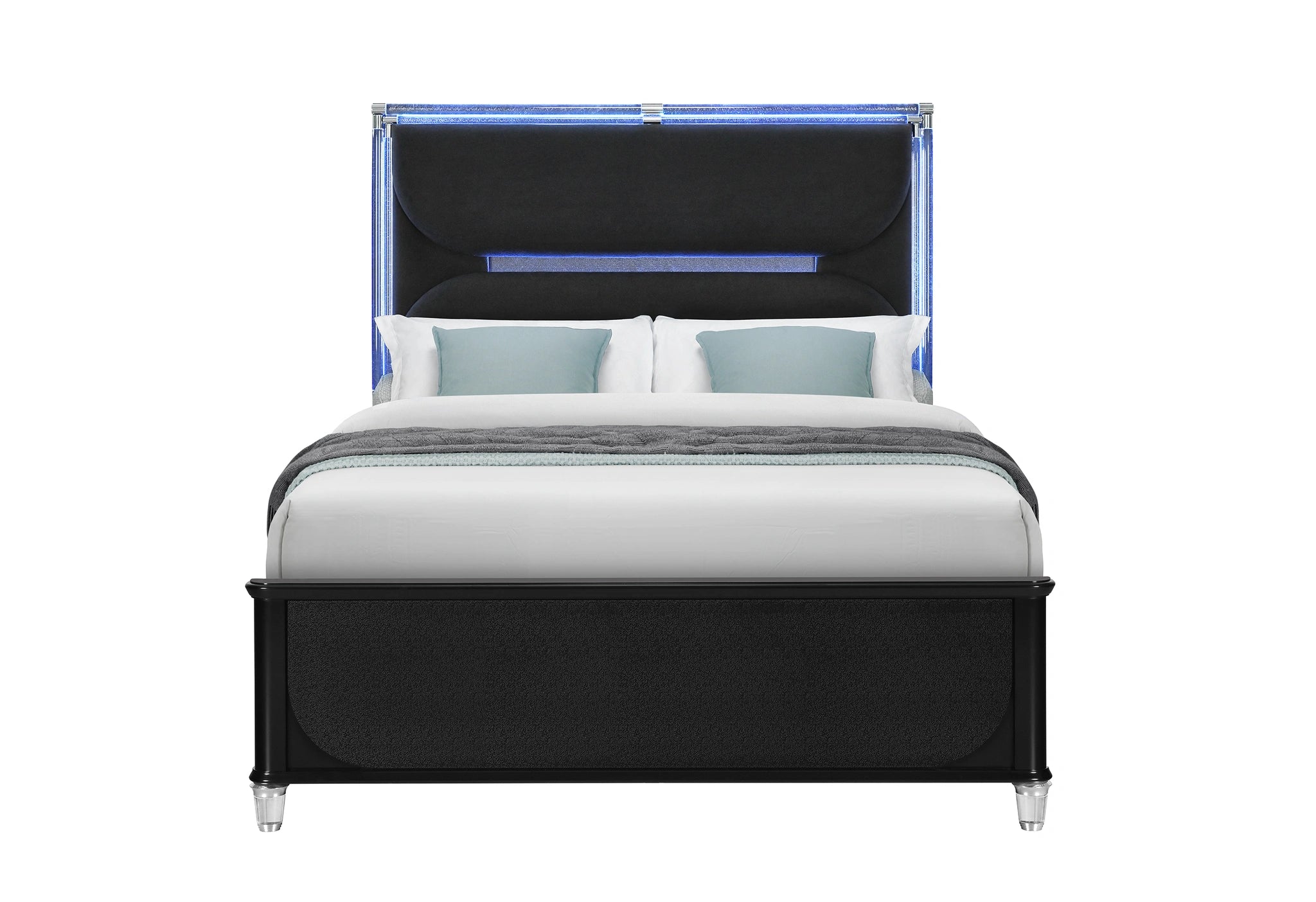Lando Black Bed with Continuous LED