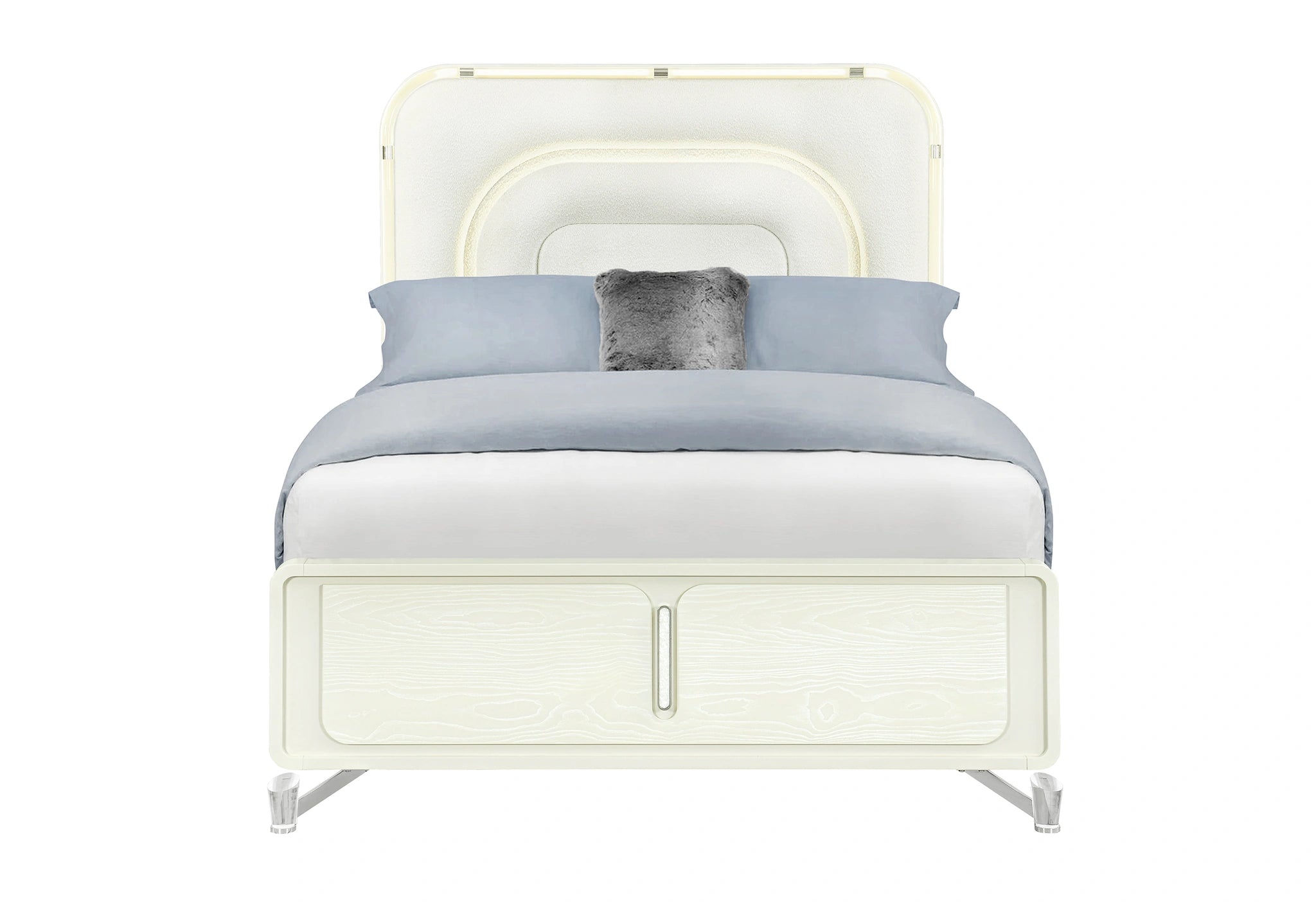 Lyra Beige Bed with LED