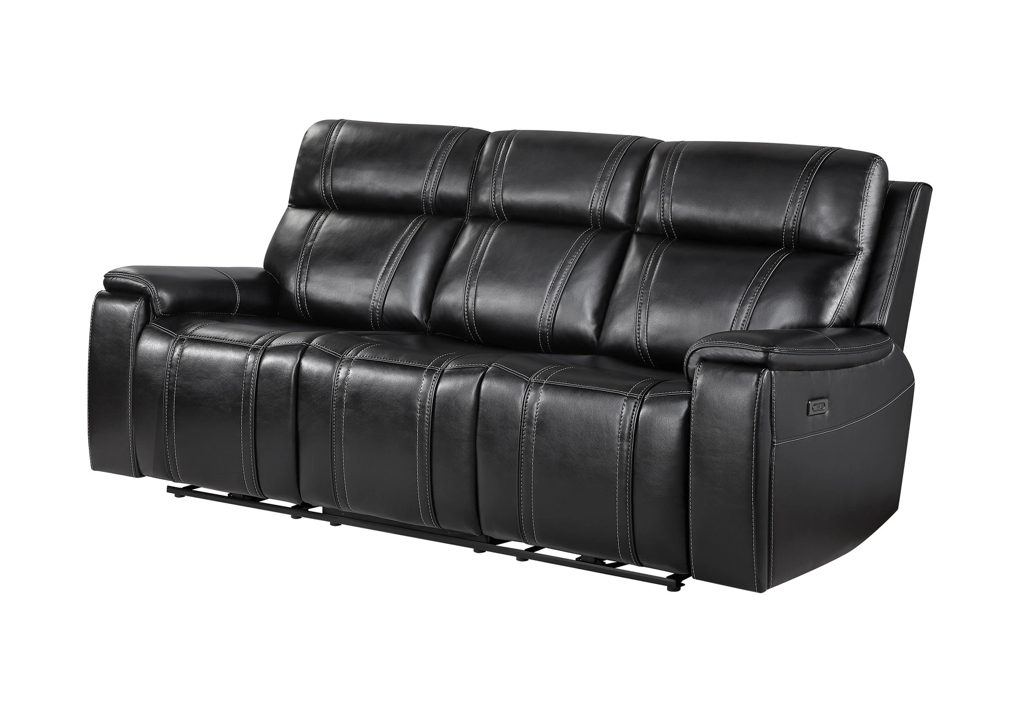 U8880 Black Leather Power Reclining Sofa